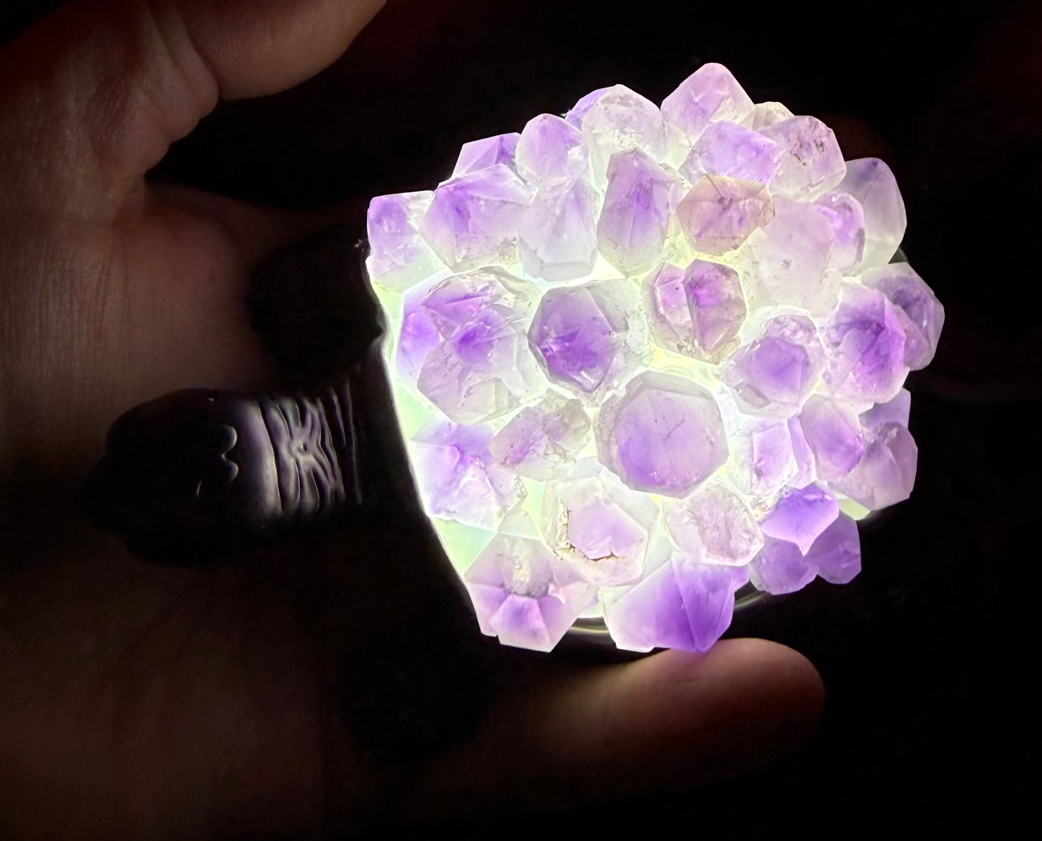 LED USB Amethyst Crystal Metal Turtle Nightlight Lamp
