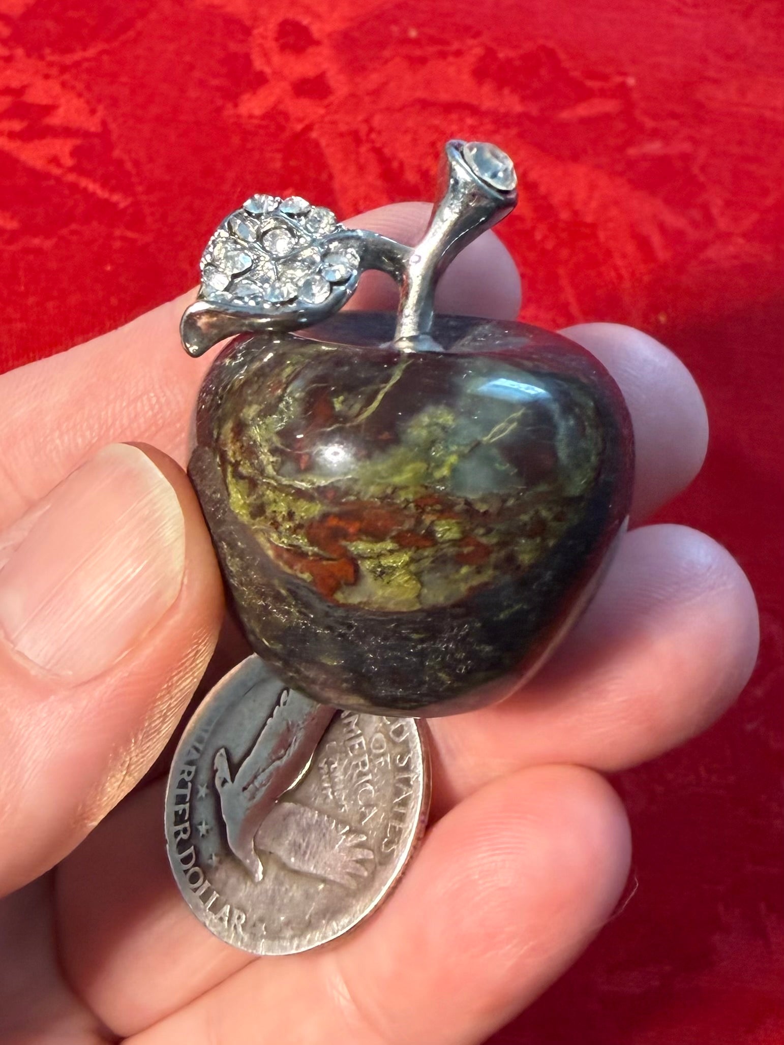 Dragonsblood Jasper Rhinestoned Apple