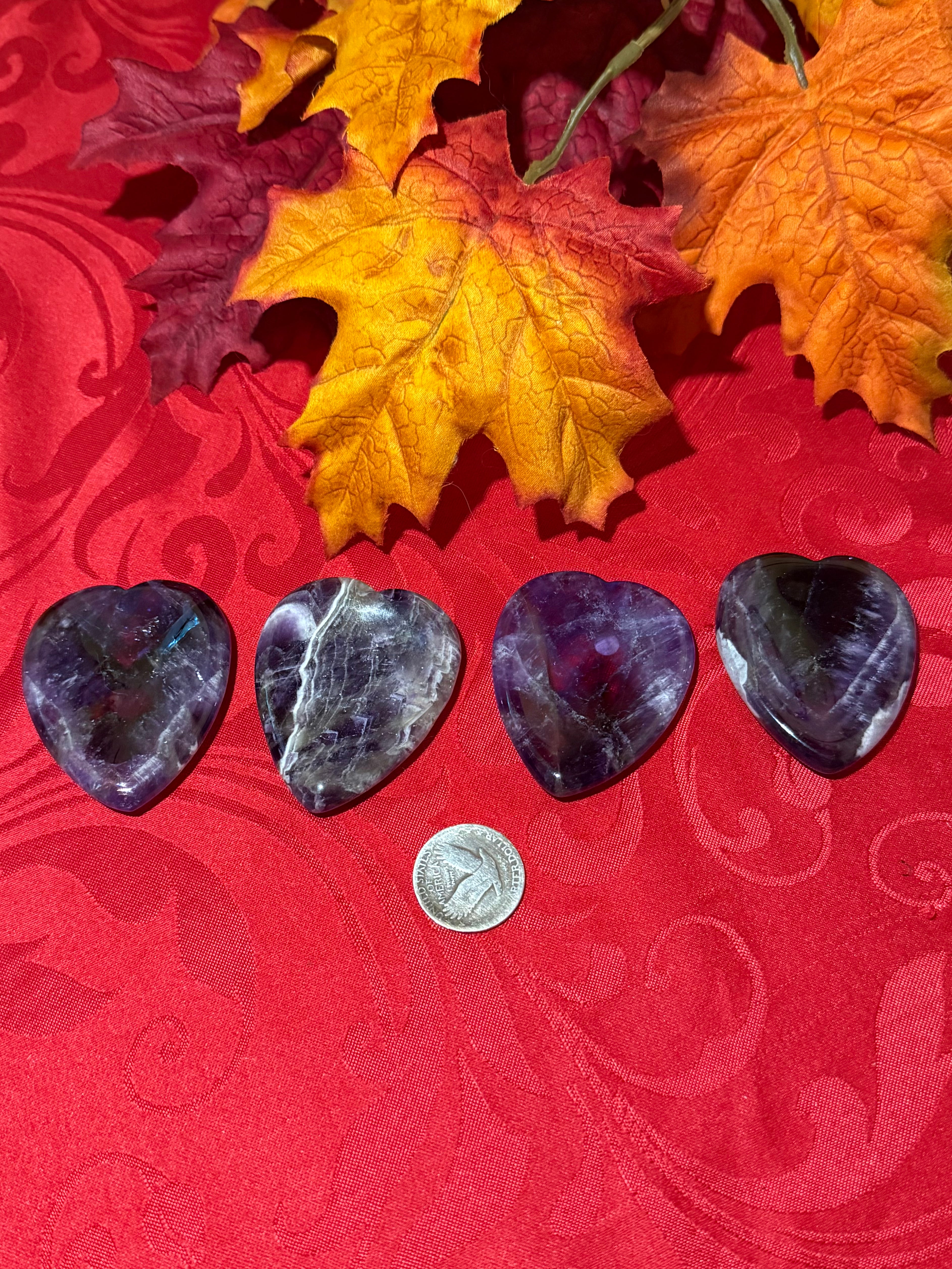 2.25” Chevron Amethyst Heart Worry Stone