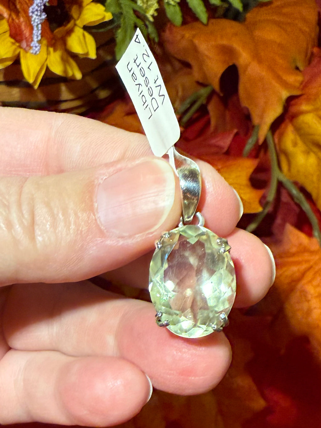 1.25” Faceted Libyan Desert Glass Sterling Silver Pendant