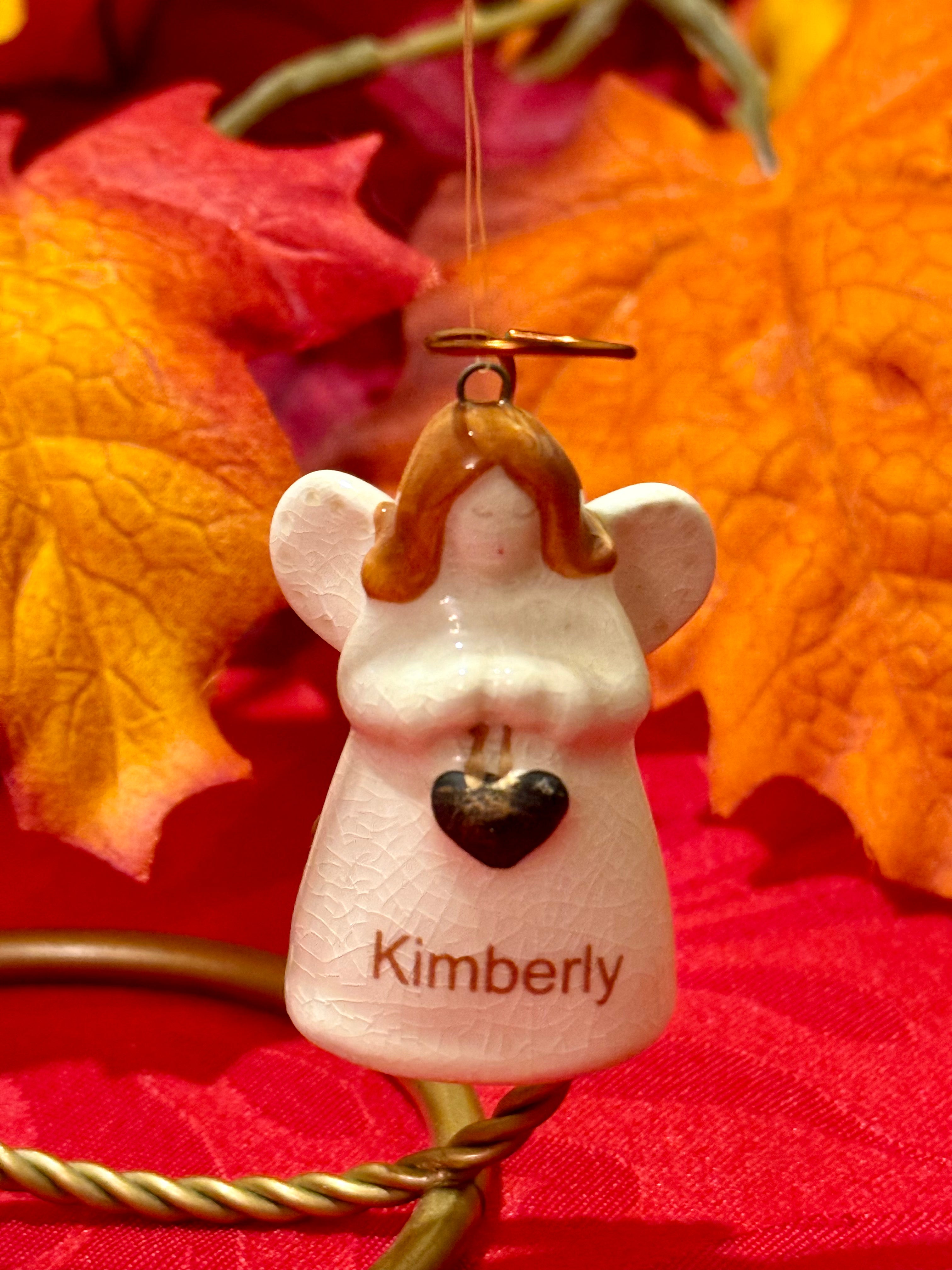 Name “Kimberly” Porcelain Angel Ornament