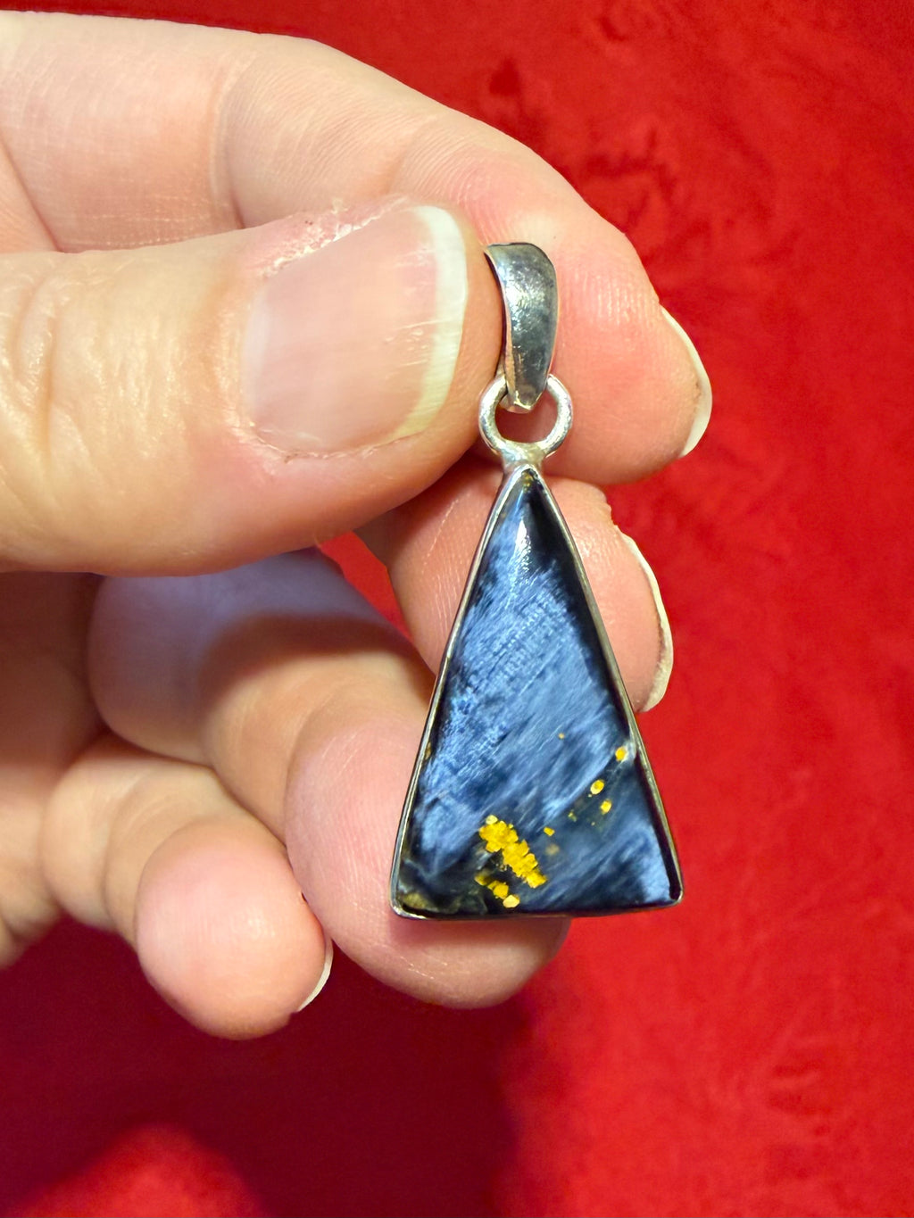 1-3/8” Blue Pietersite Sterling Silver Pendant