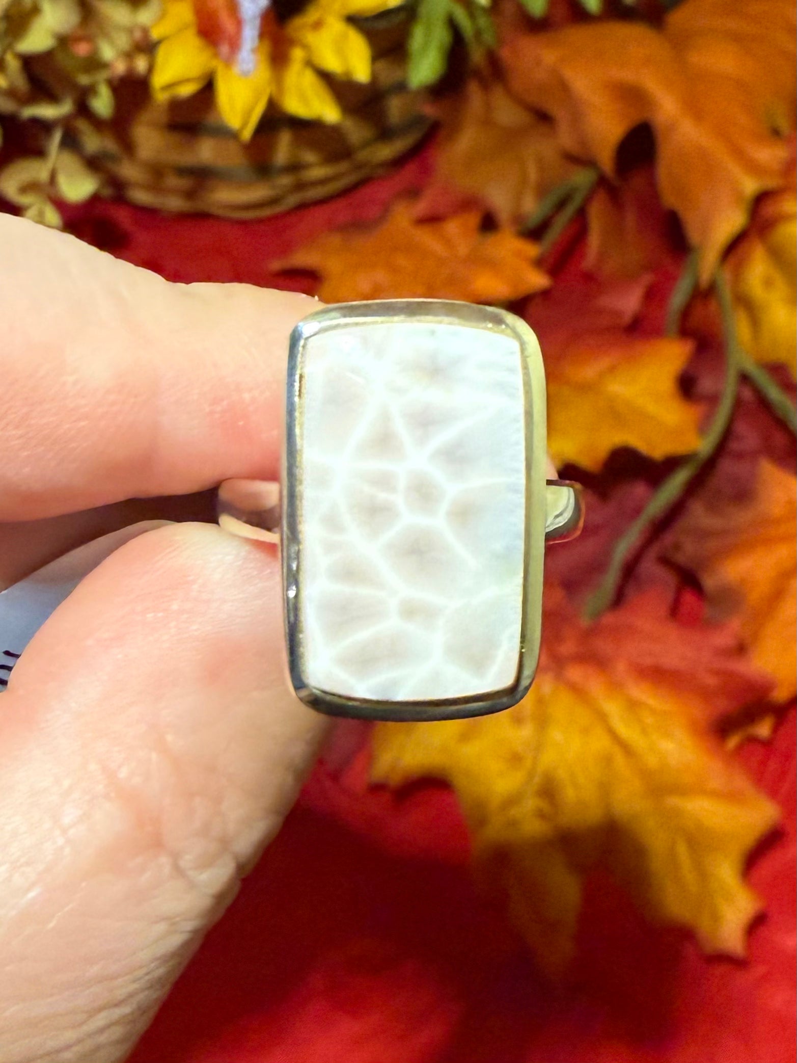 Thomsonite Sterling Silver Ring, size 10