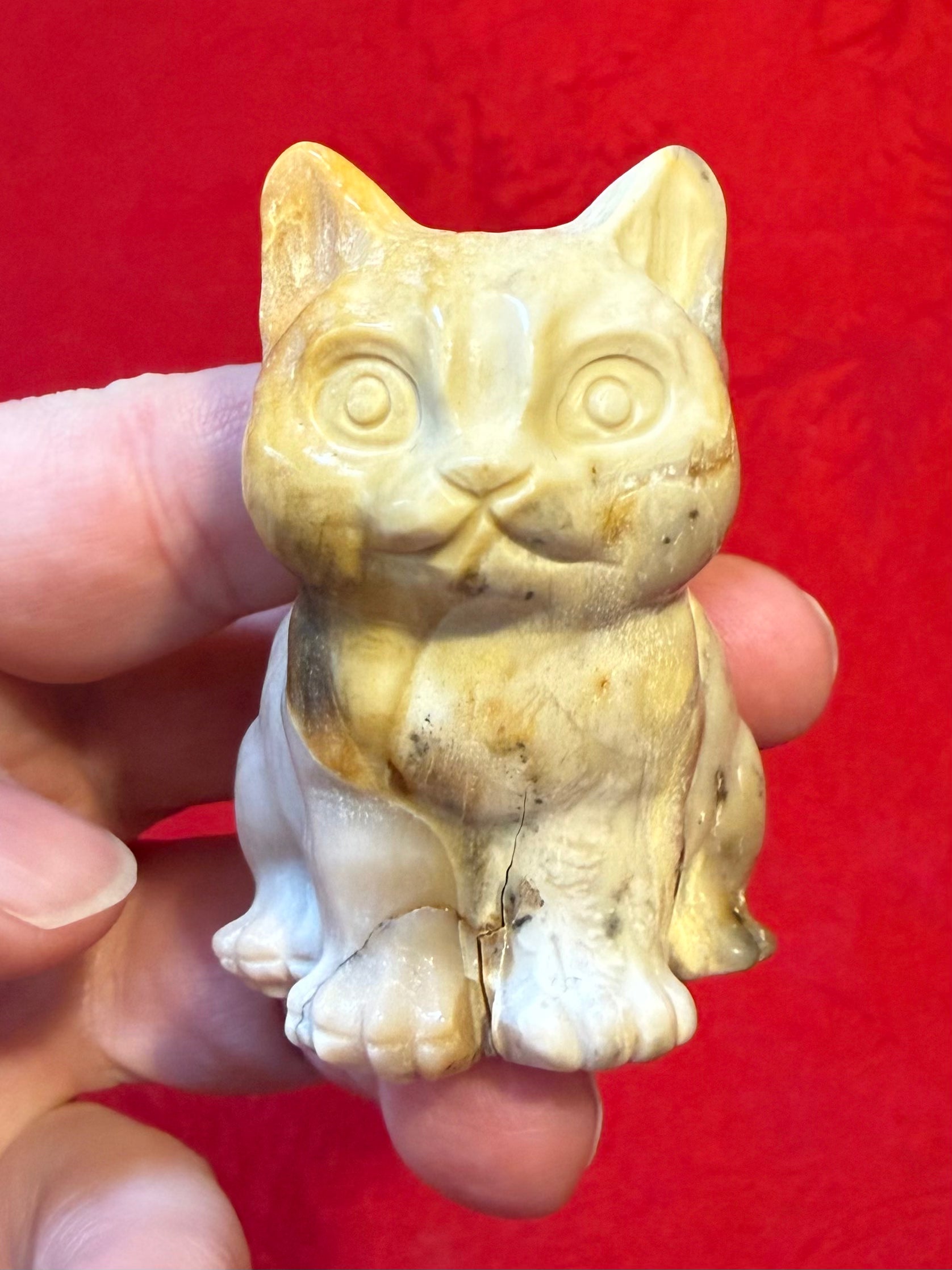 2.25” Mookaite Jasper Kitty Cat Carved Crystal Figurine