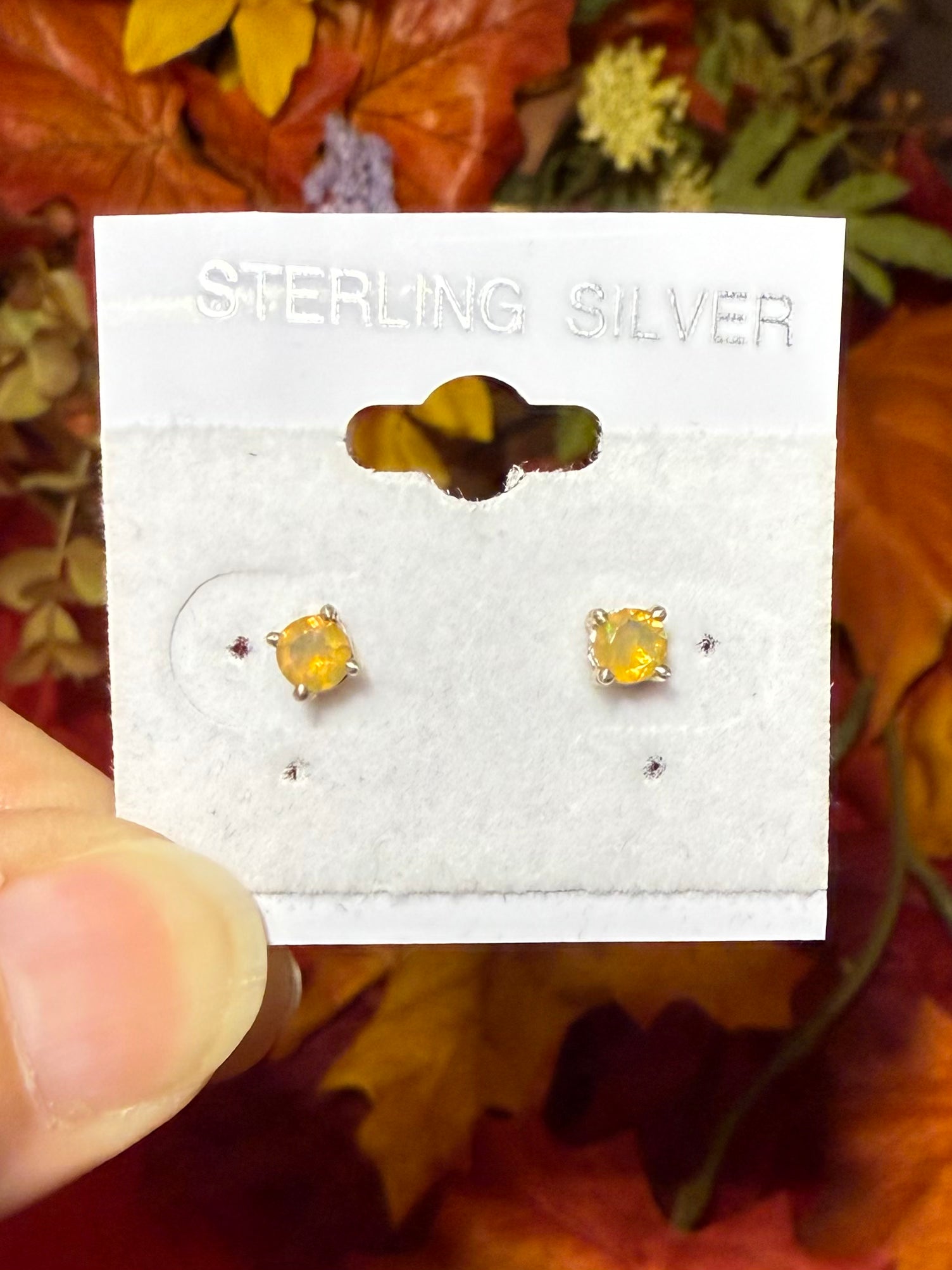 Faceted Ethiopian Opal Sterling Silver Stud Pierced Earrings