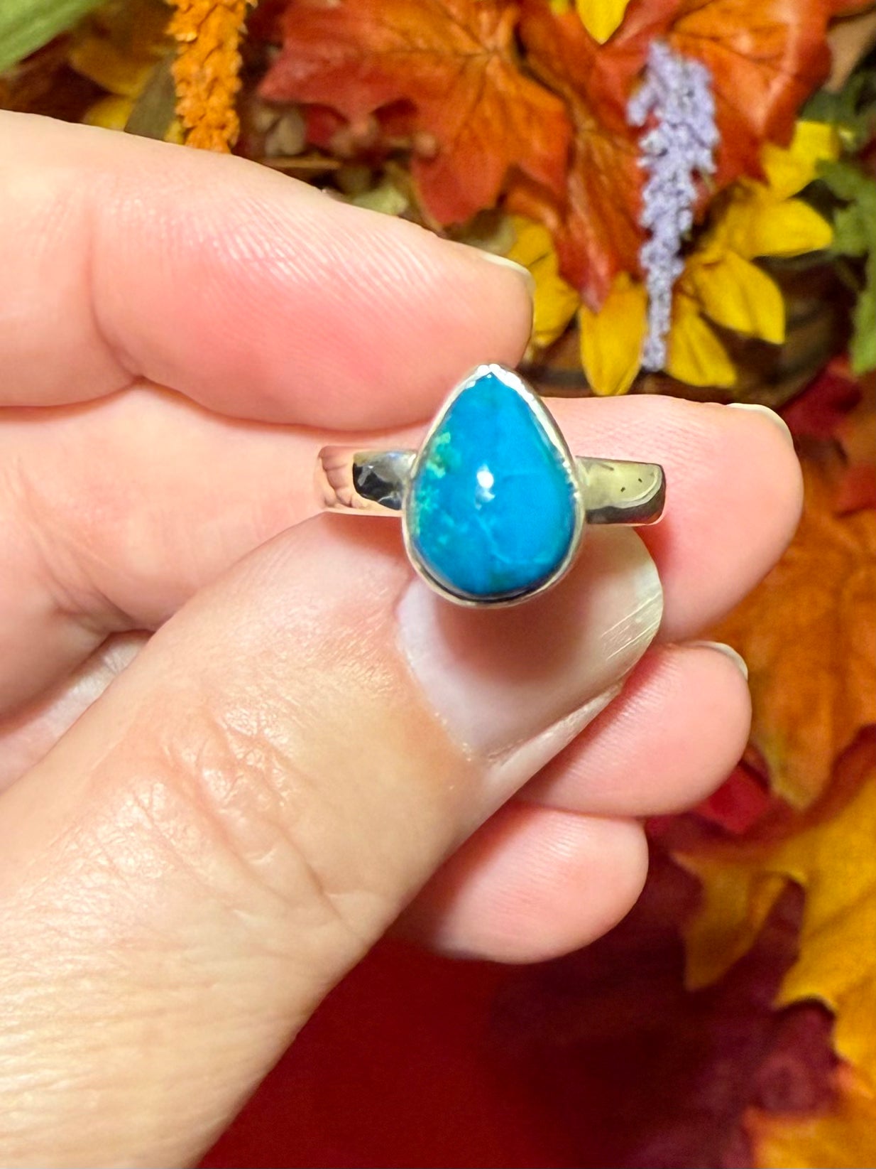 Chrysocolla Sterling Silver Ring, size 6-1/4