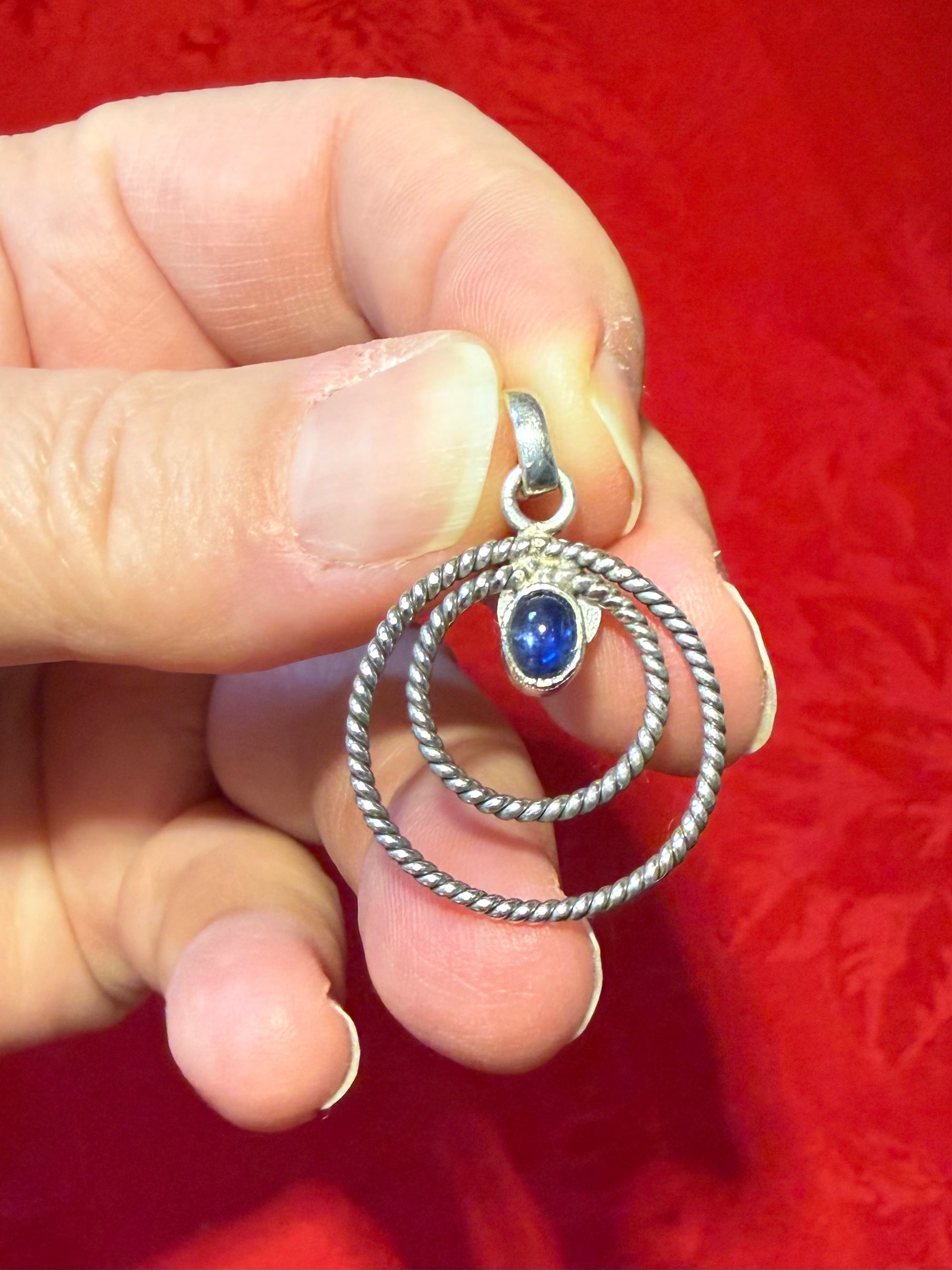 1.25” Blue Kyanite Sterling Silver Pendant