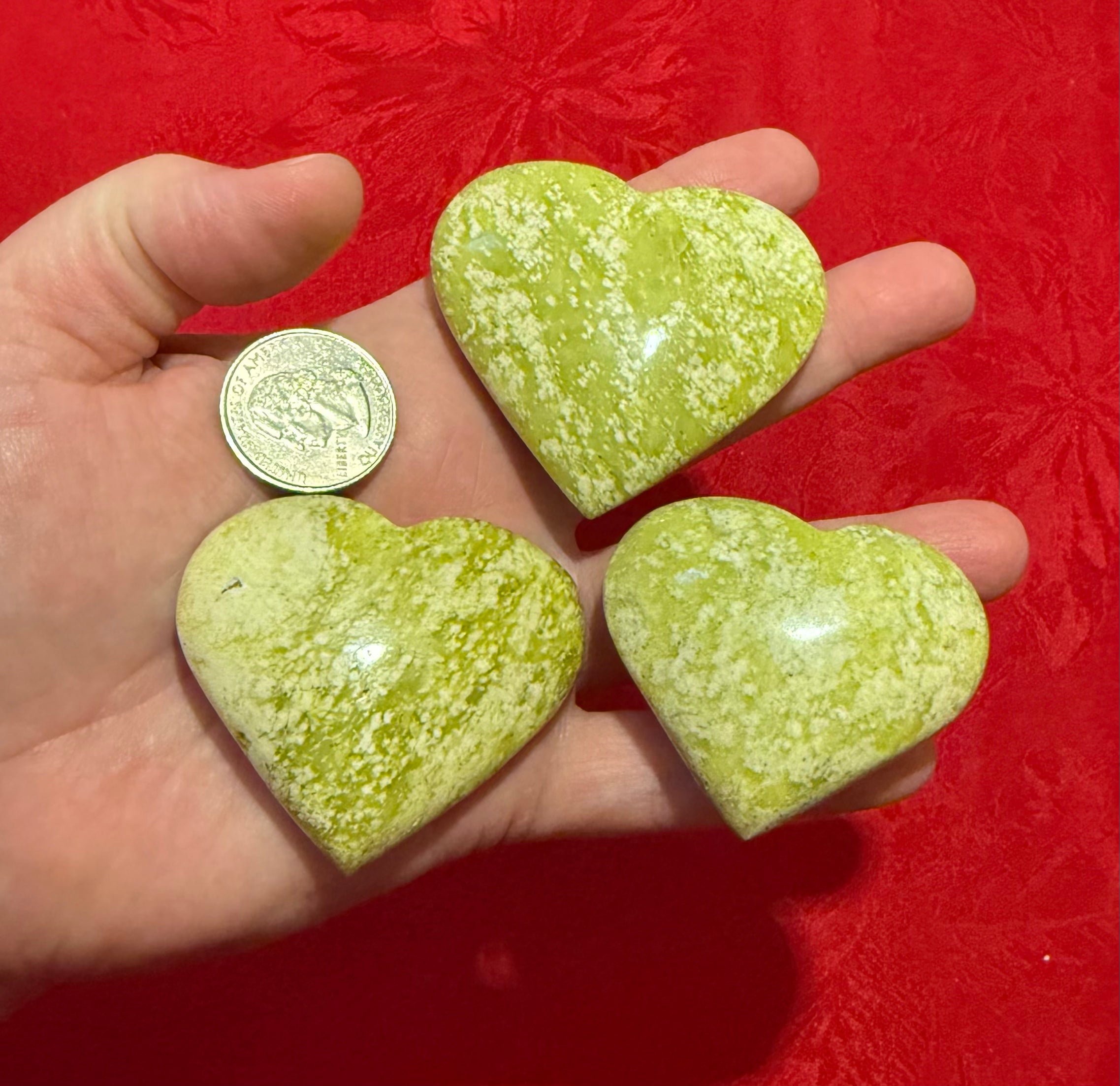 Idocrase, or Vesuvianite, Palm Stone Heart