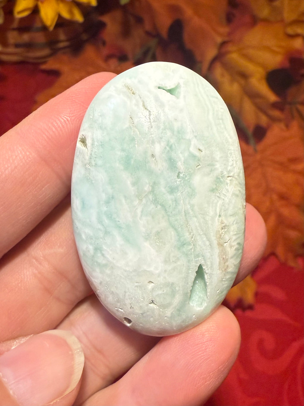 50mm Blue Aragonite Palm Stone