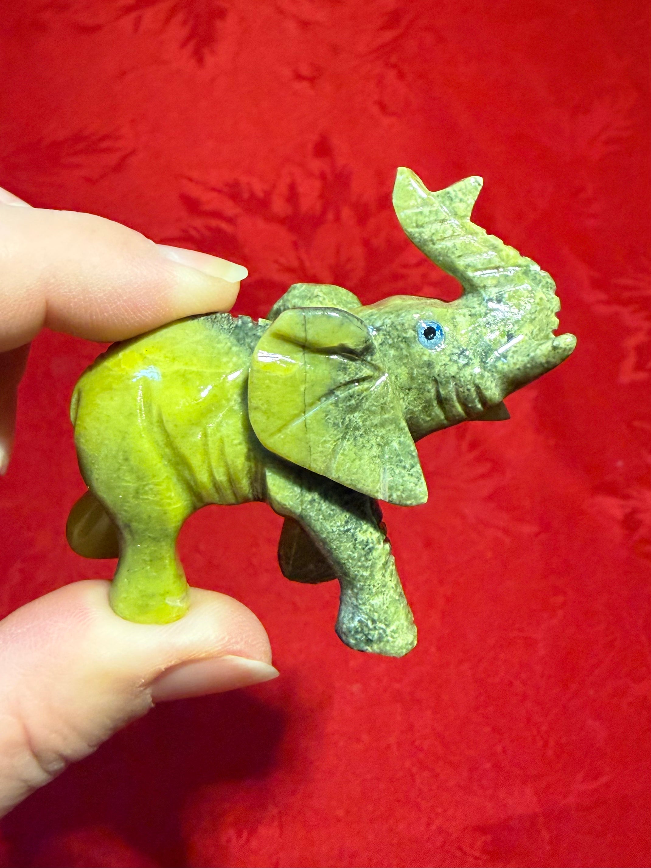 Carved Serpentine Elephant