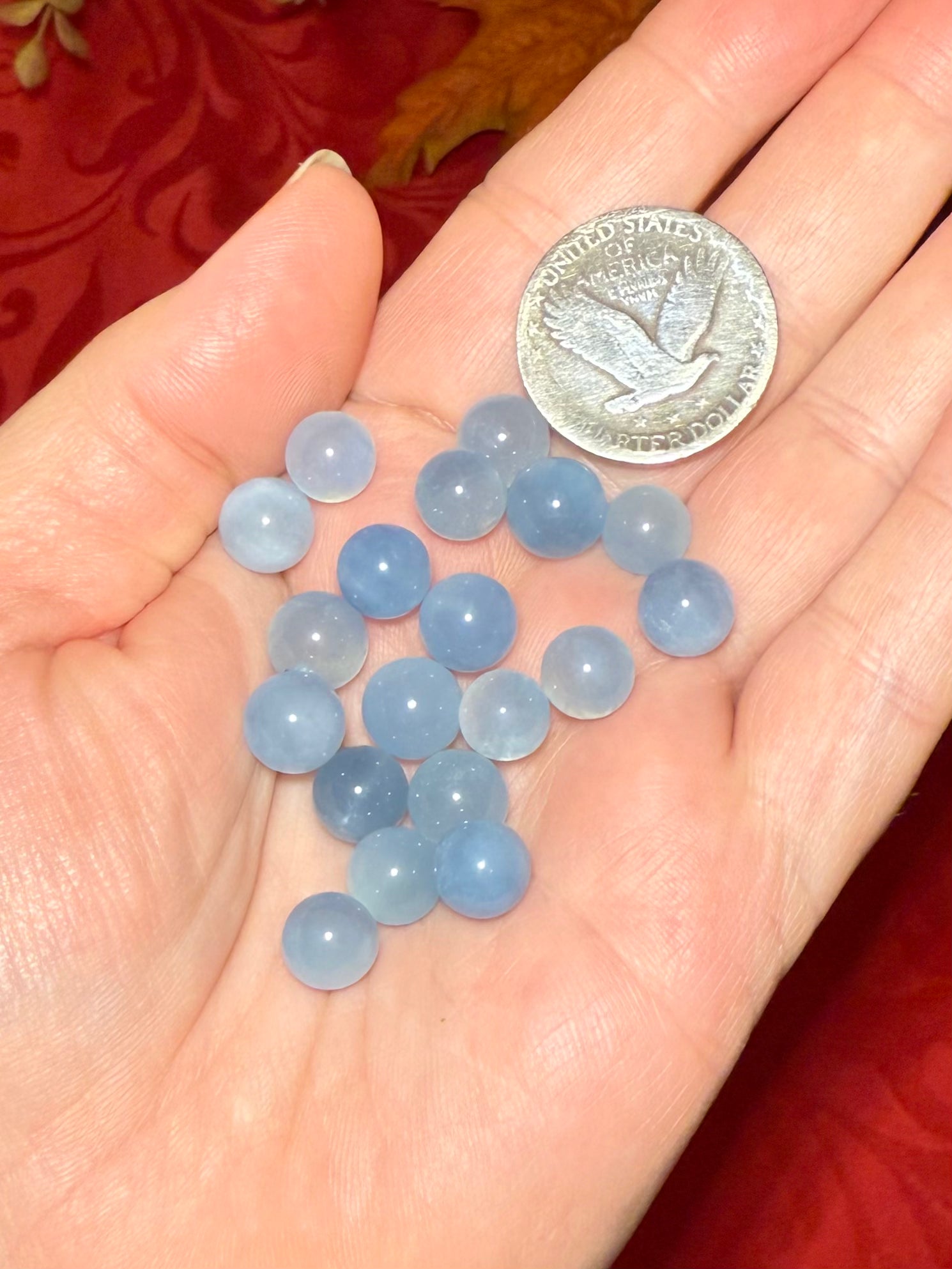 8-9mm Aquamarine Mini Spheres