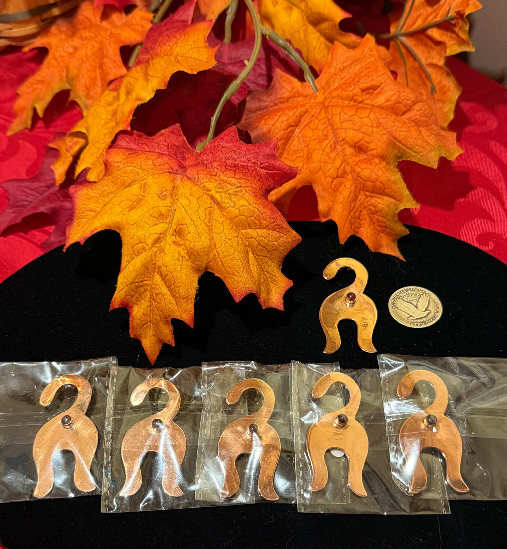 Copper Garnet Cat Butt Pendant