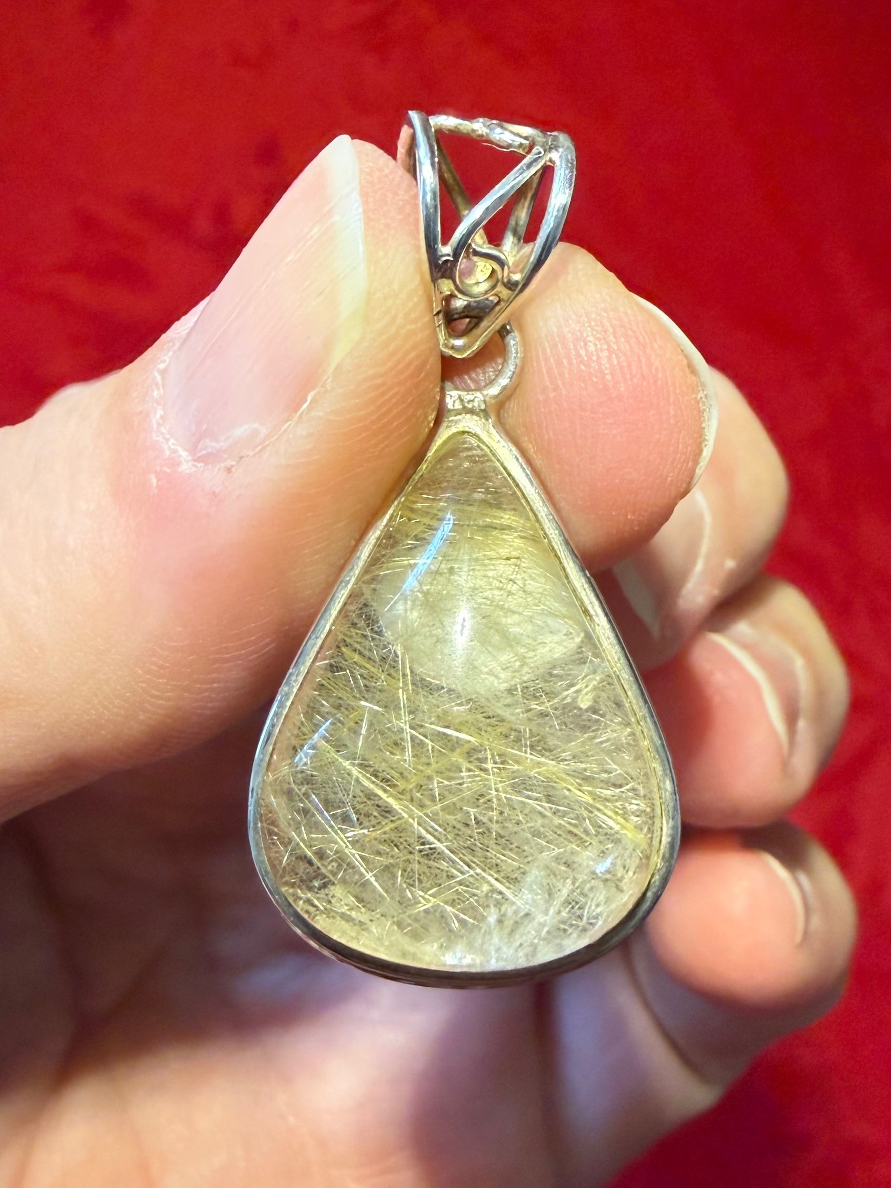 Rutilated Quartz Sterling Silver Pendant