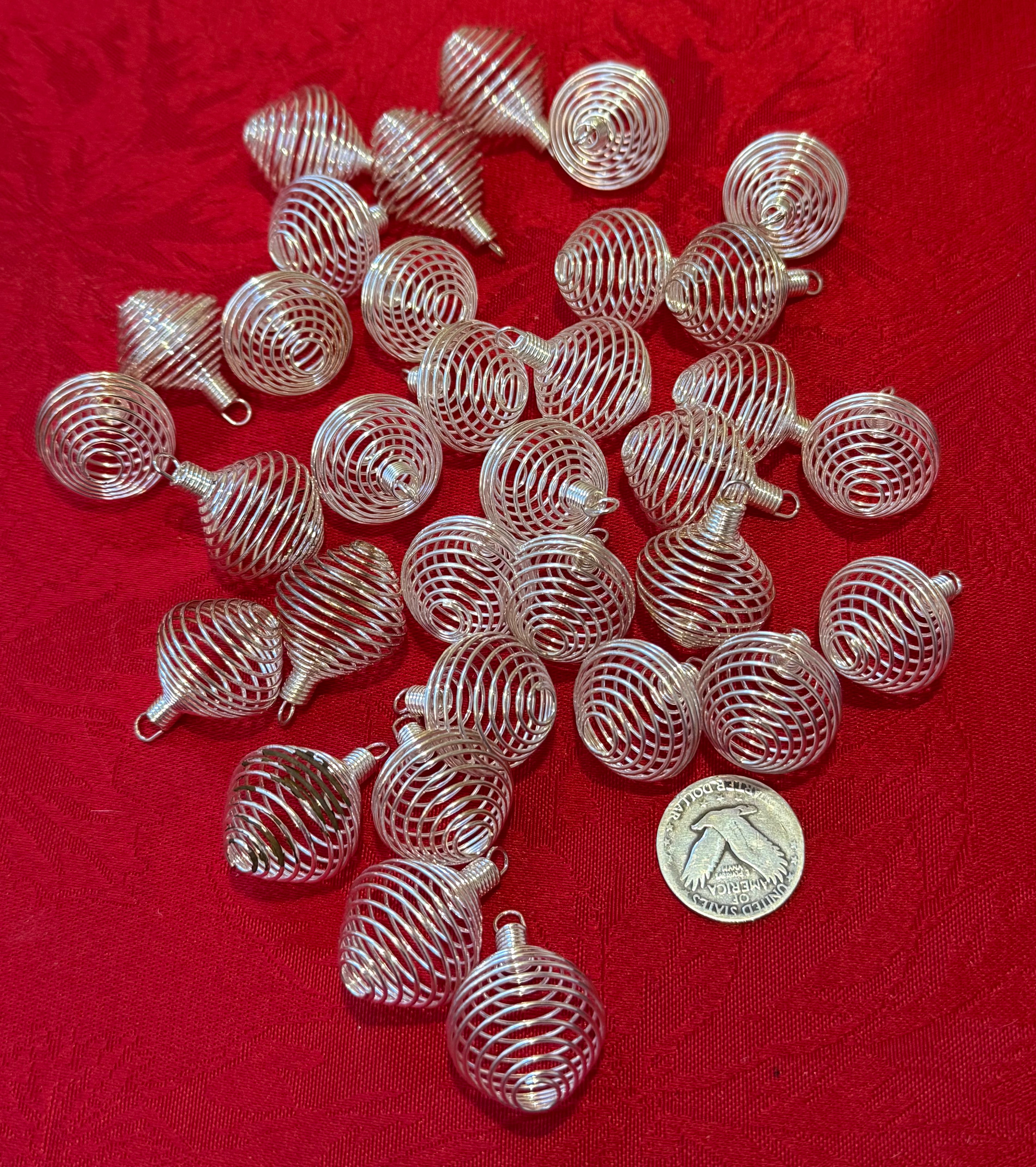 Silver-Tone Wire Cage Pendant