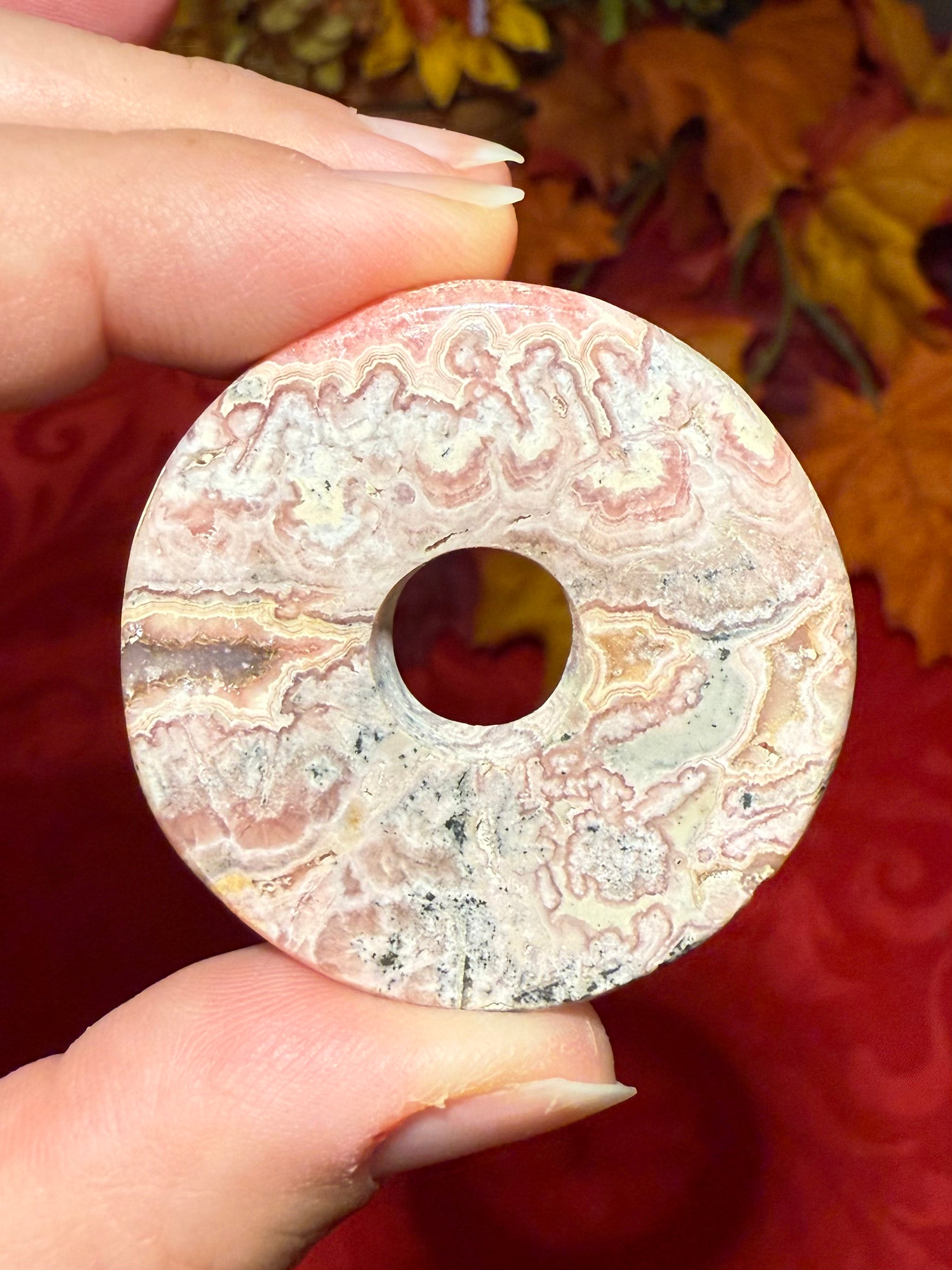 42mm 27g Rhodochrosite Donut : Great Sphere Holder