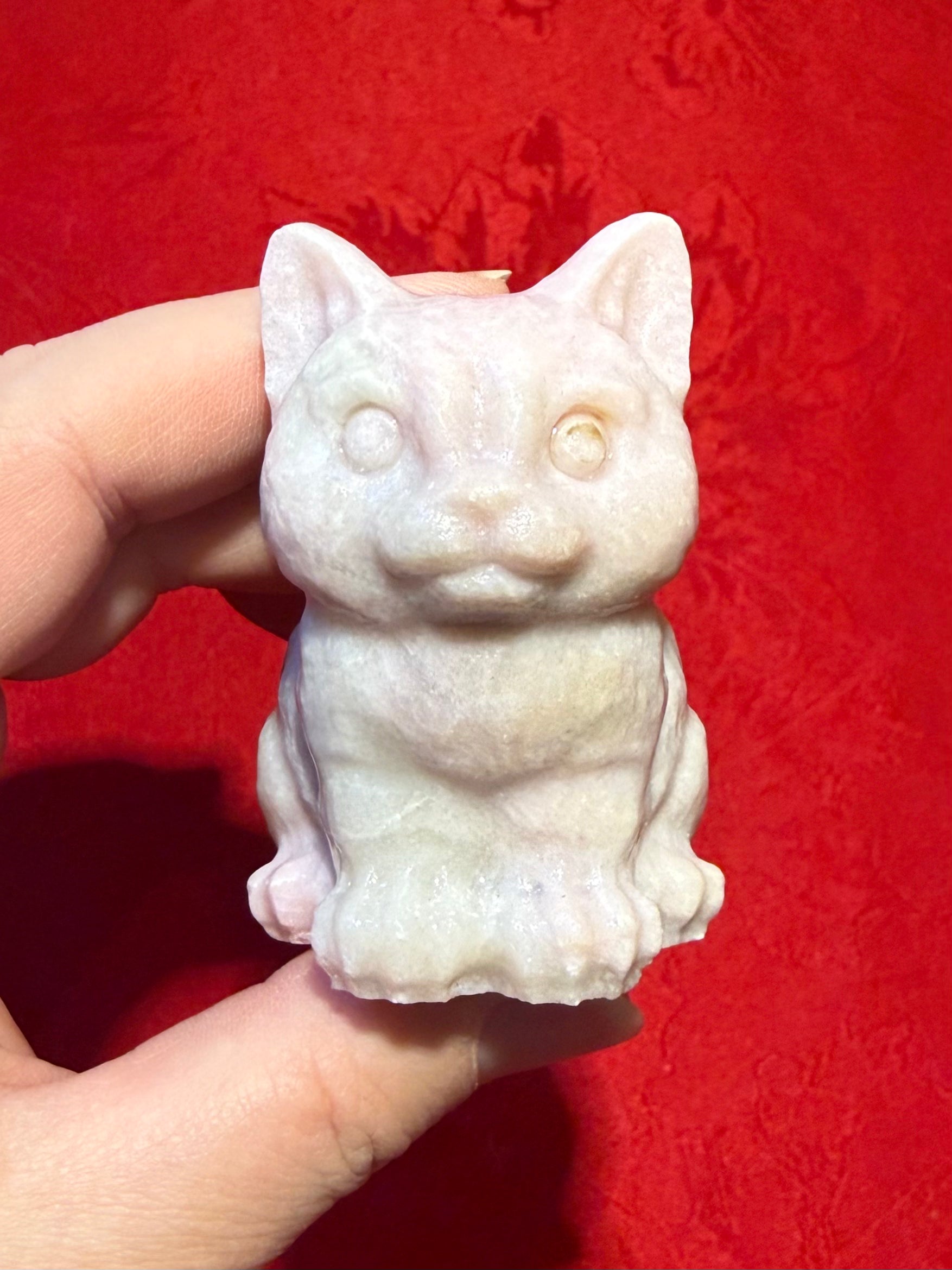 2-3/8” Pink Opal Kitty Cat