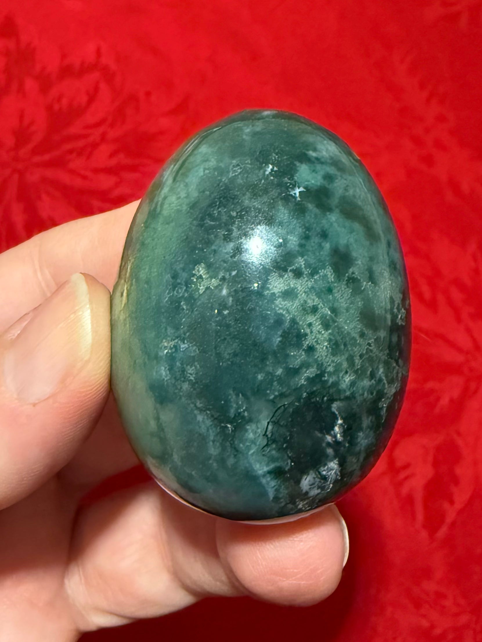 48mm Moss Agate Egg