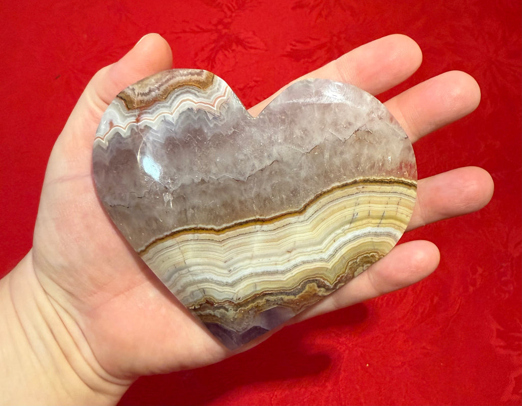 108mm Amethyst Agate Heart