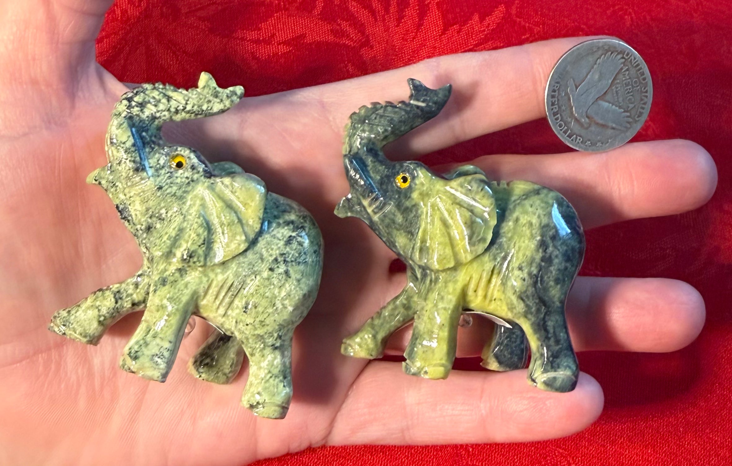 Serpentine Elephant Carved Figure