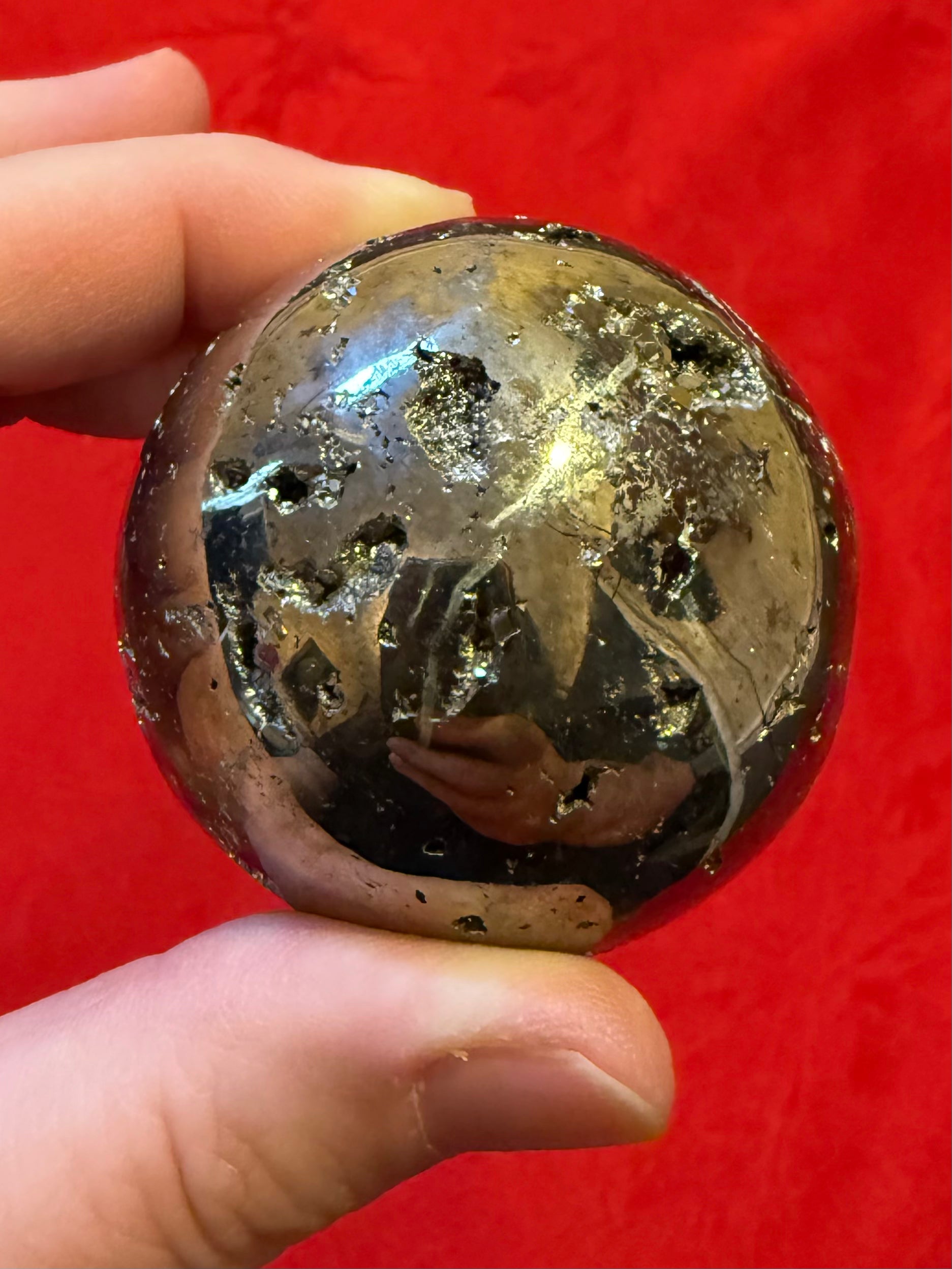 50mm Peruvian Pyrite Polished Sphere