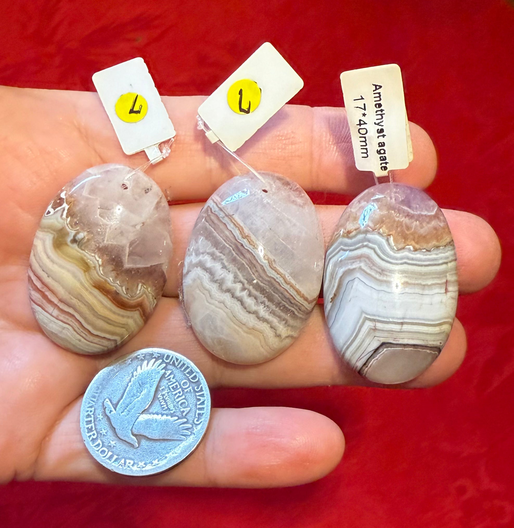 Amethyst Agate Drilled Cabochon