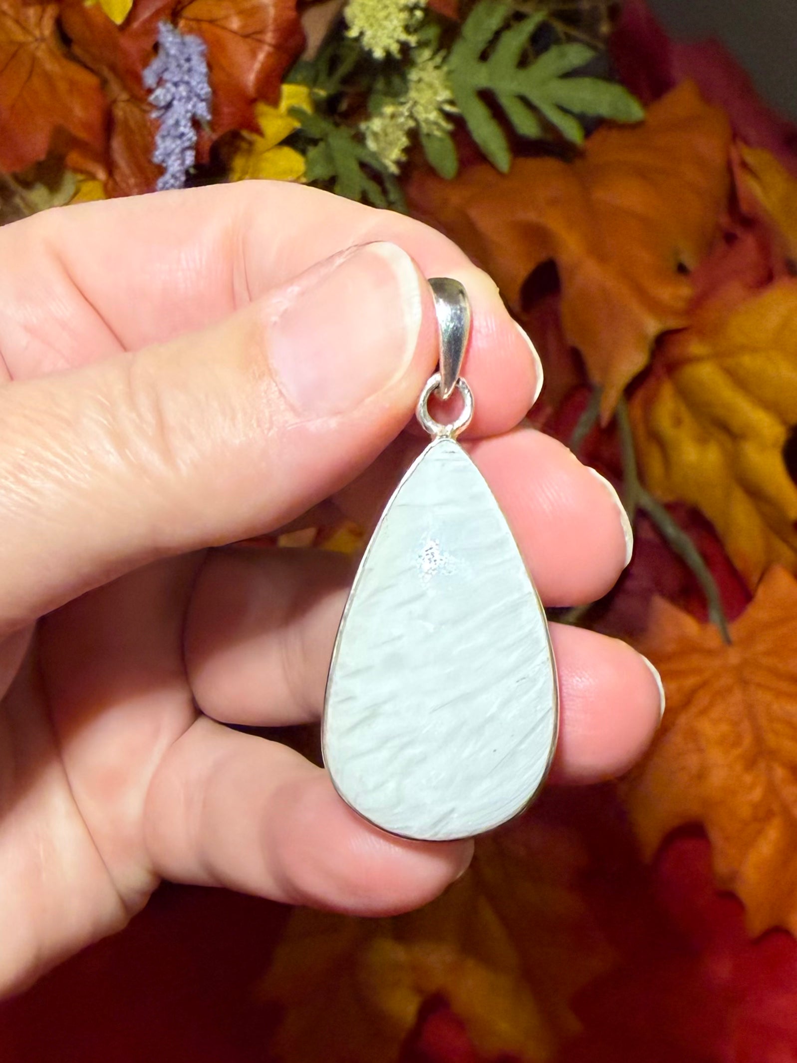 1-7/8” Scolecite Sterling Silver Pendant