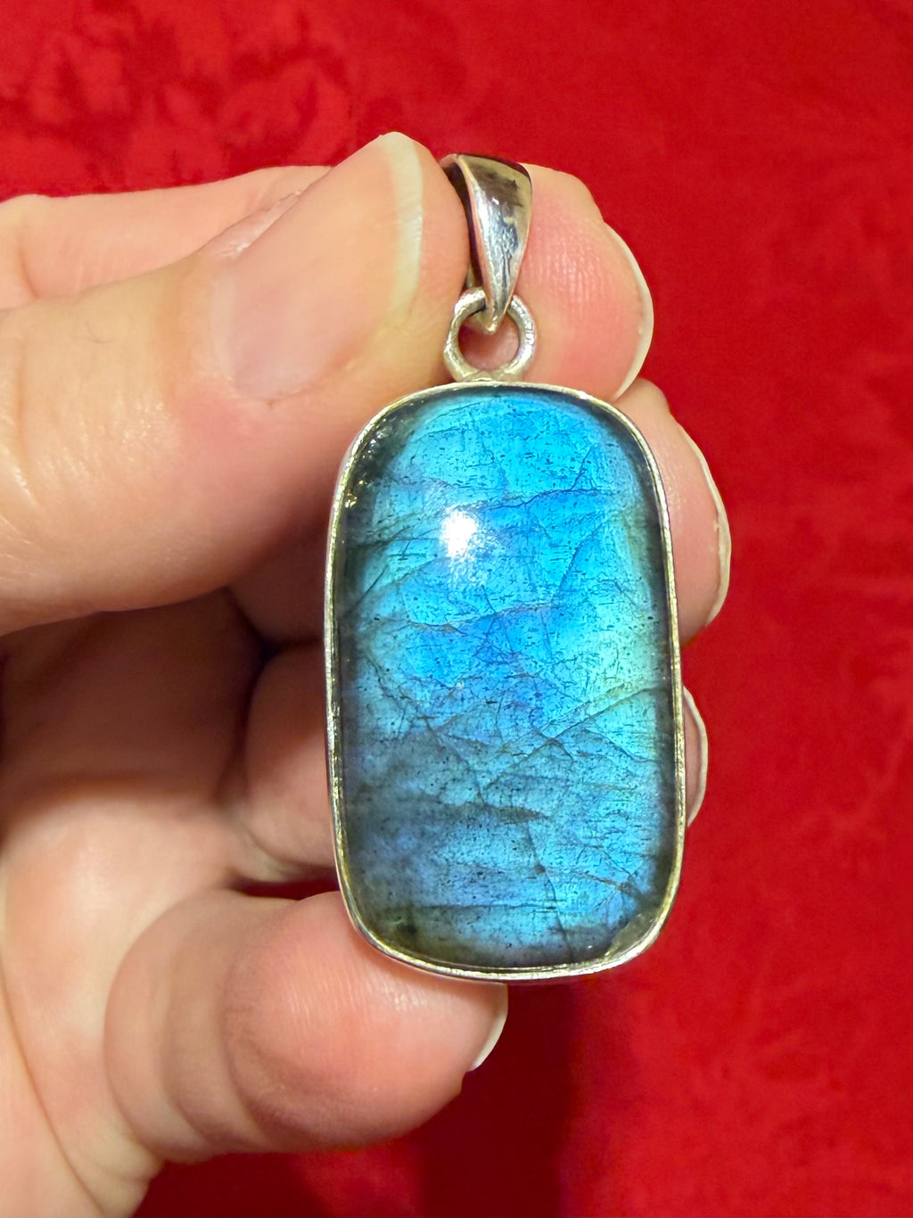 1.75” Labradorite Sterling Silver Pendant