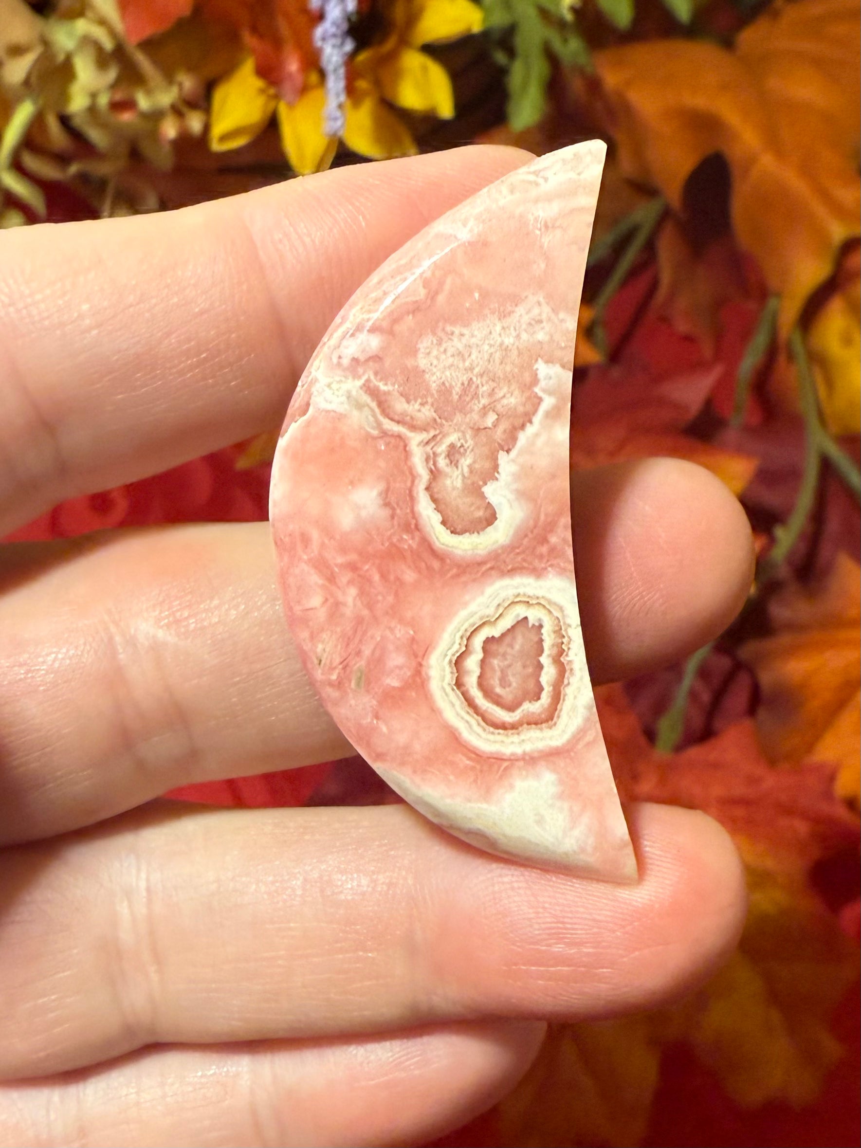 51mm Rhodochrosite Crescent Moon Cabochon