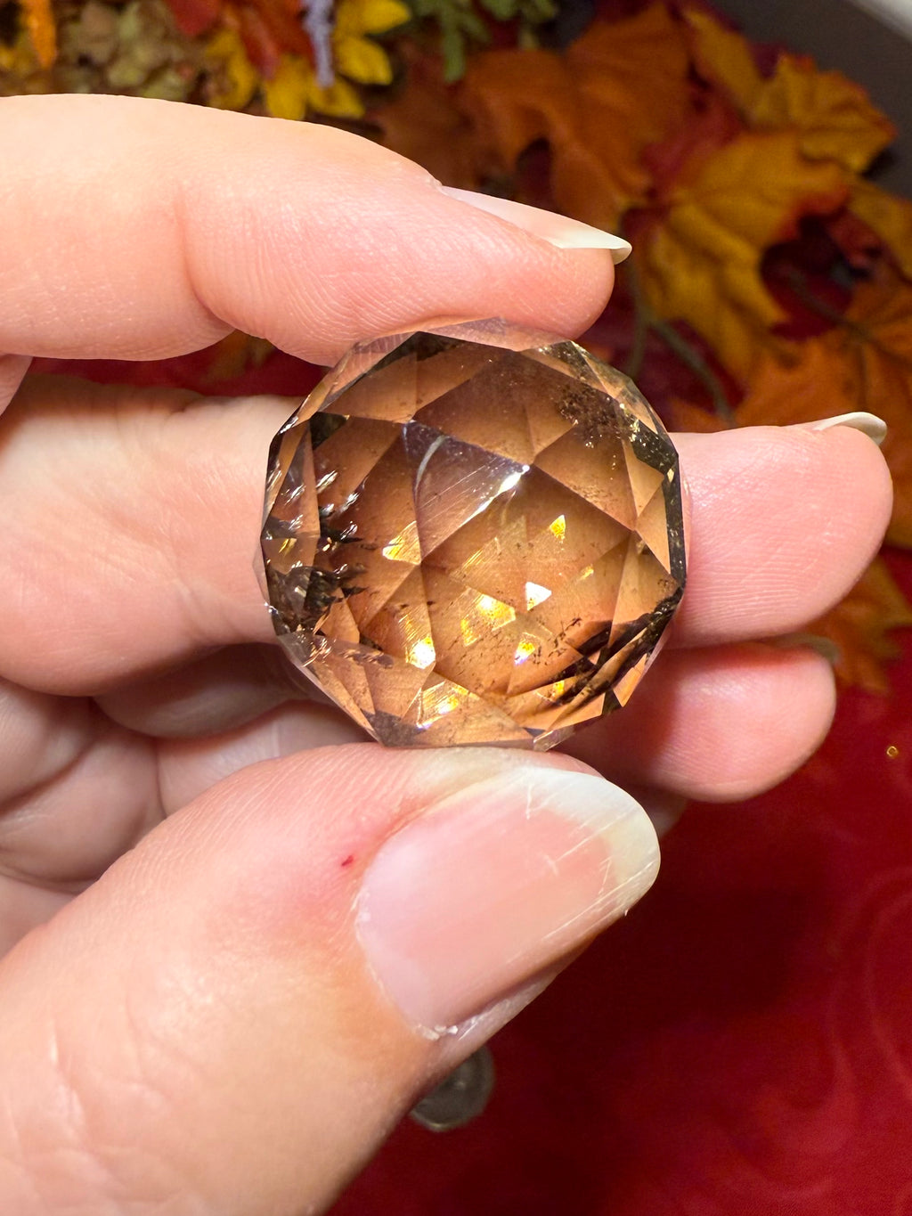 24mm Faceted Smoky Quartz Sphere