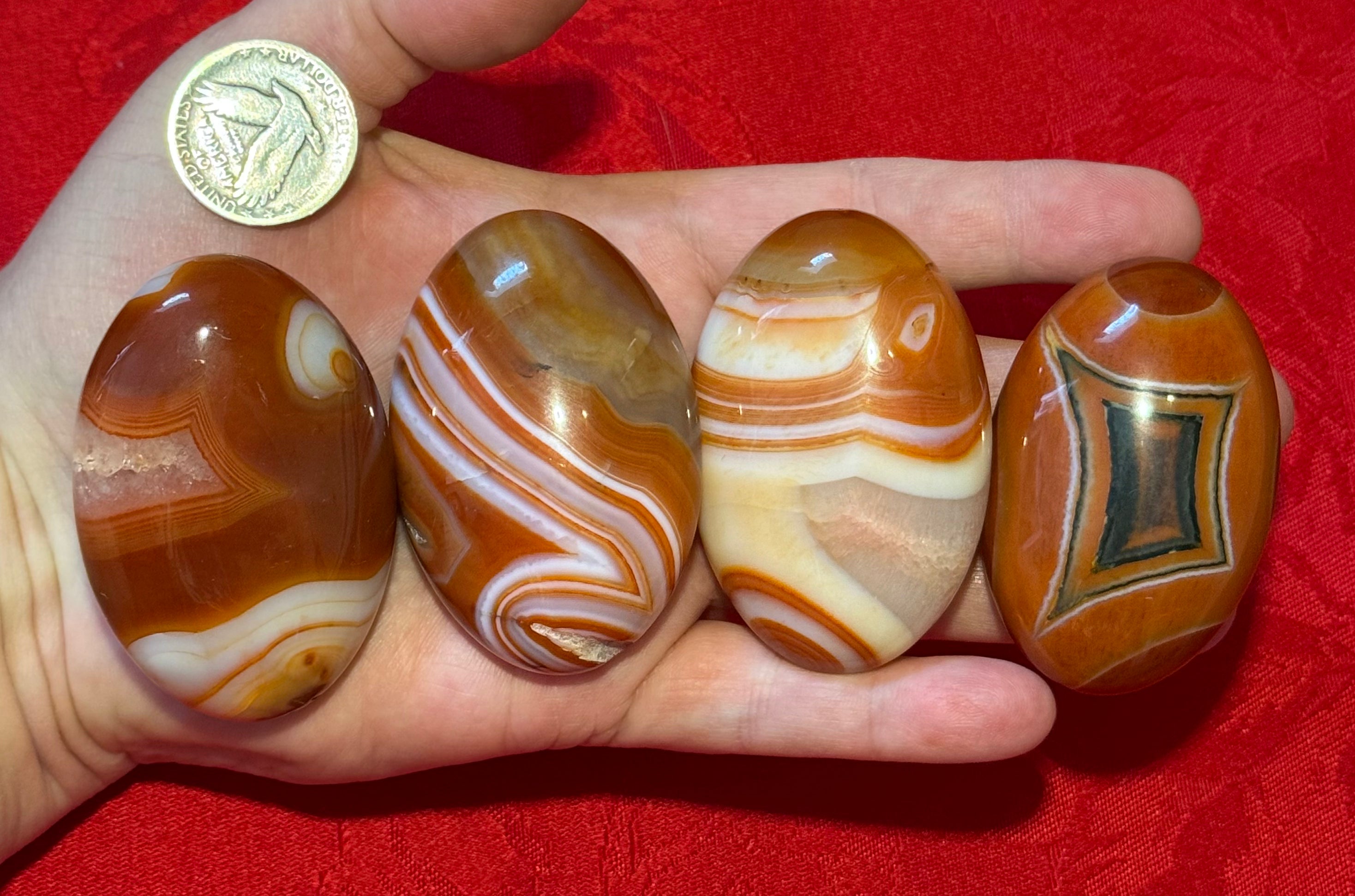 Carnelian Agate Palm Stone