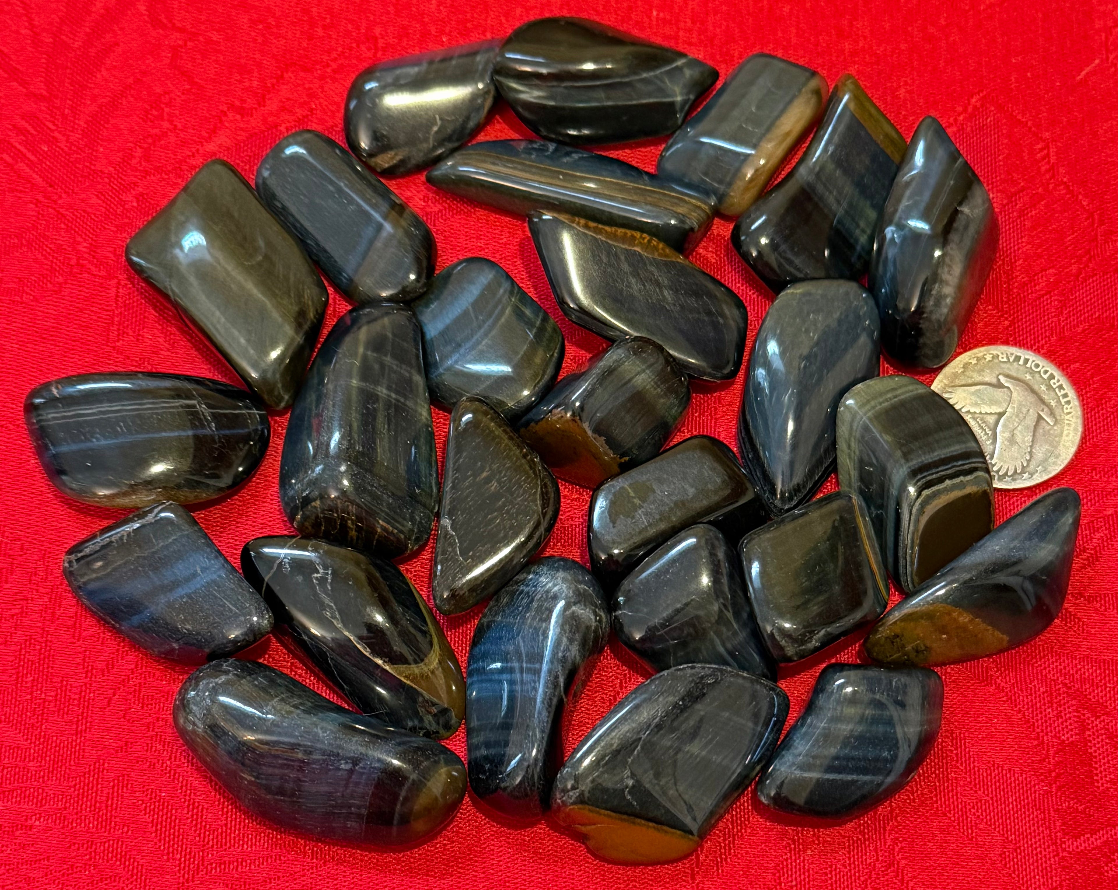 Blue Tigerseye Tumbled Polished Stone