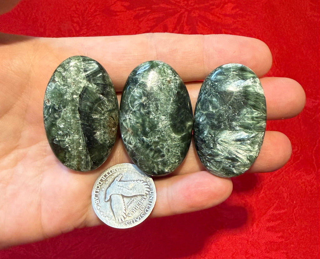 Seraphinite Palm Stone