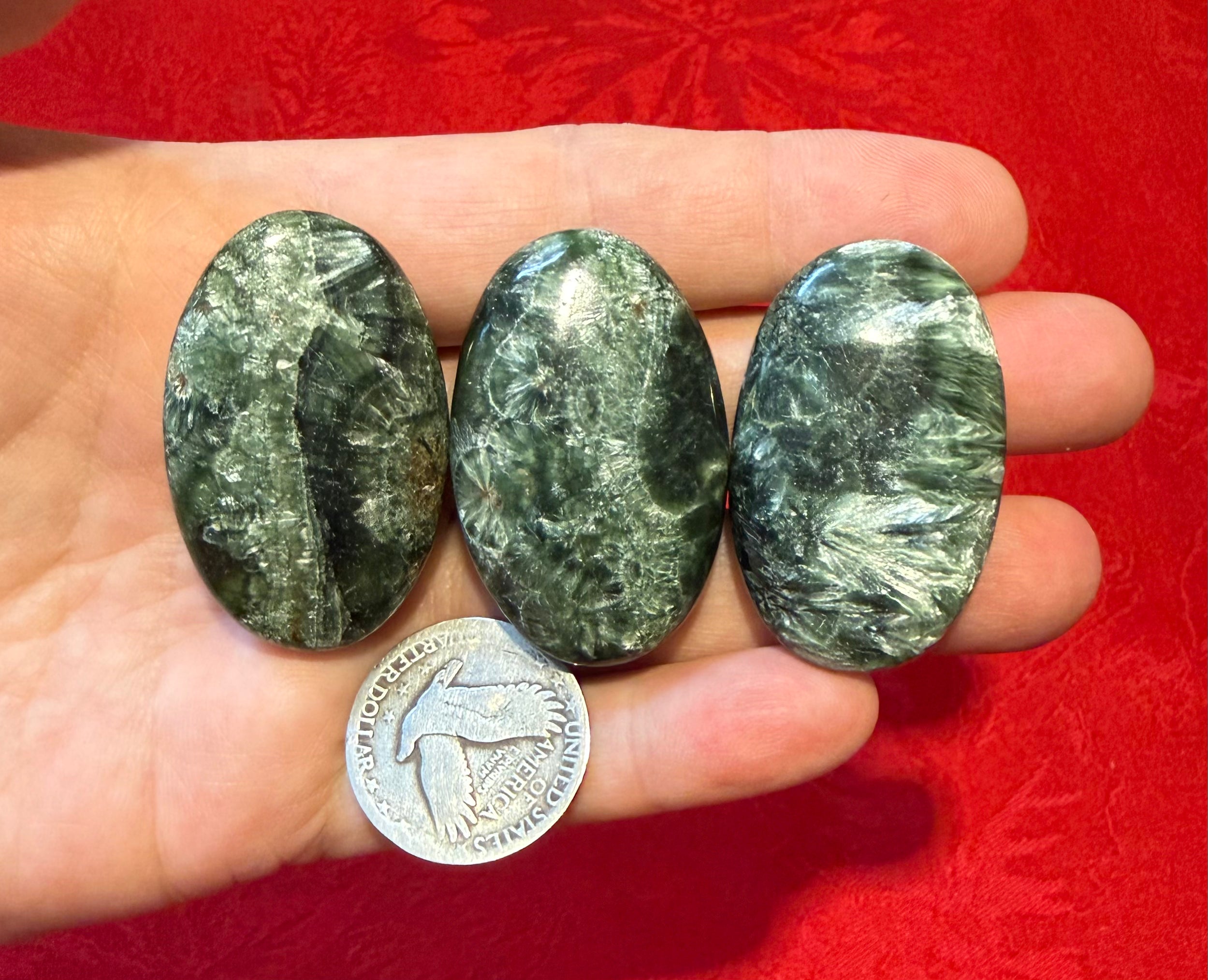 Seraphinite Palm Stone