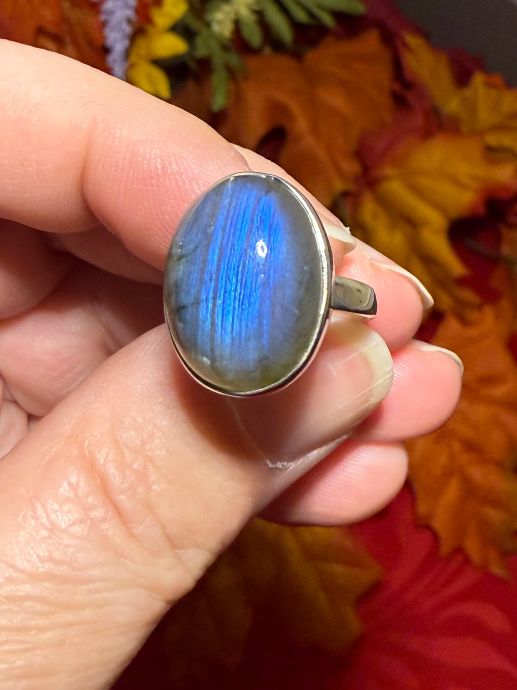 Labradorite Sterling Silver Ring, size 6-1/4