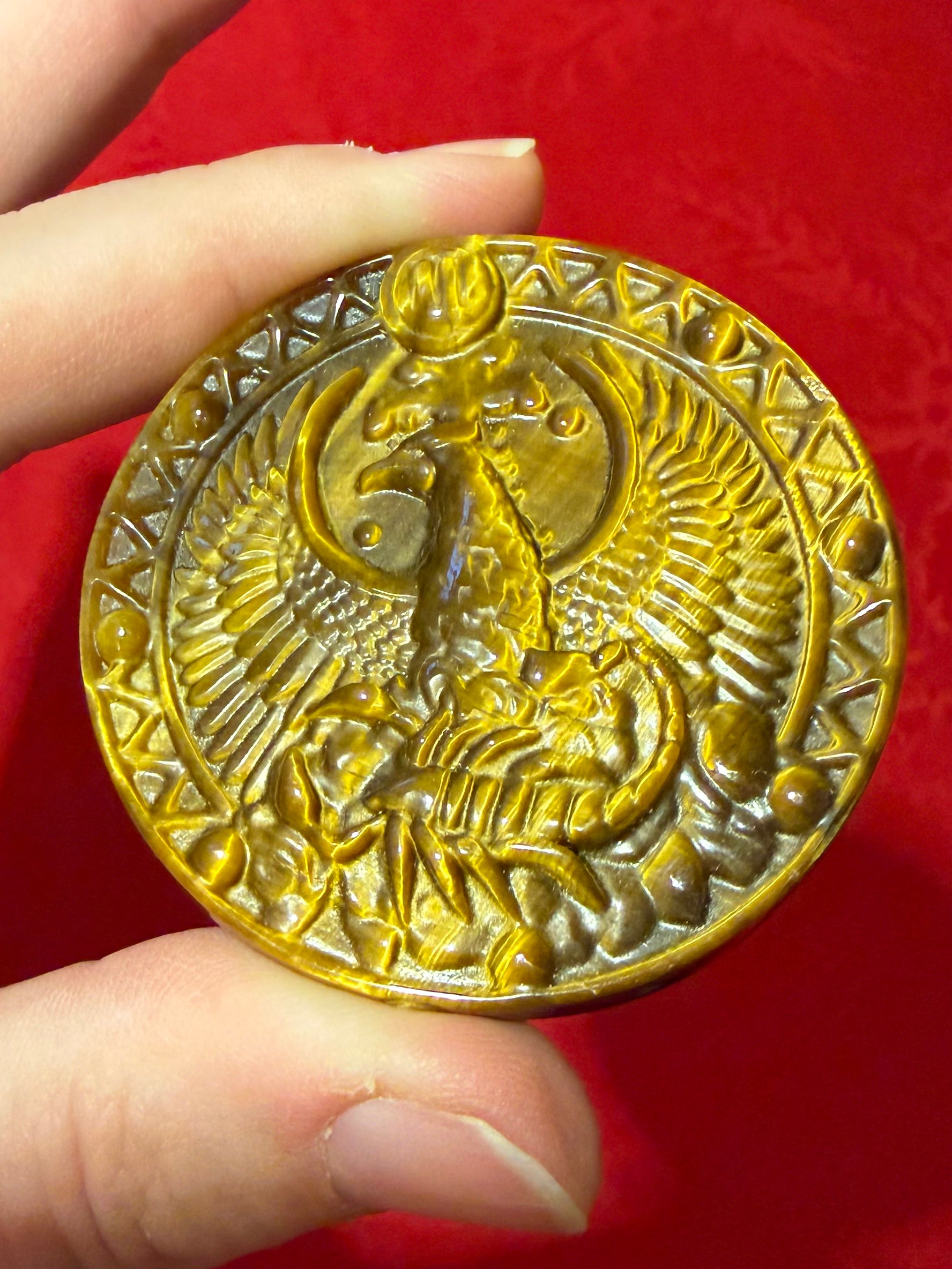 50mm Tigerseye Tiger’s Eye Zodiac Sign Scorpio Cameo