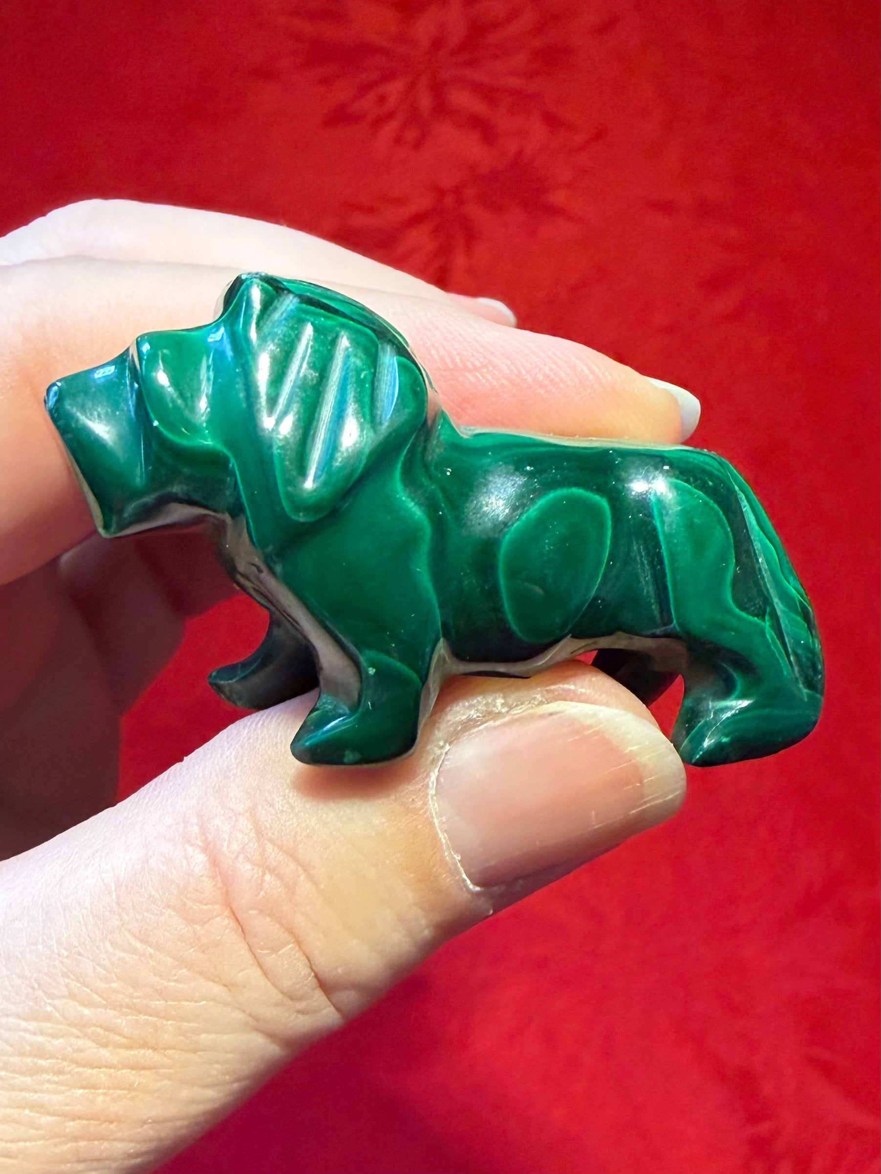 Malachite Carved Lion