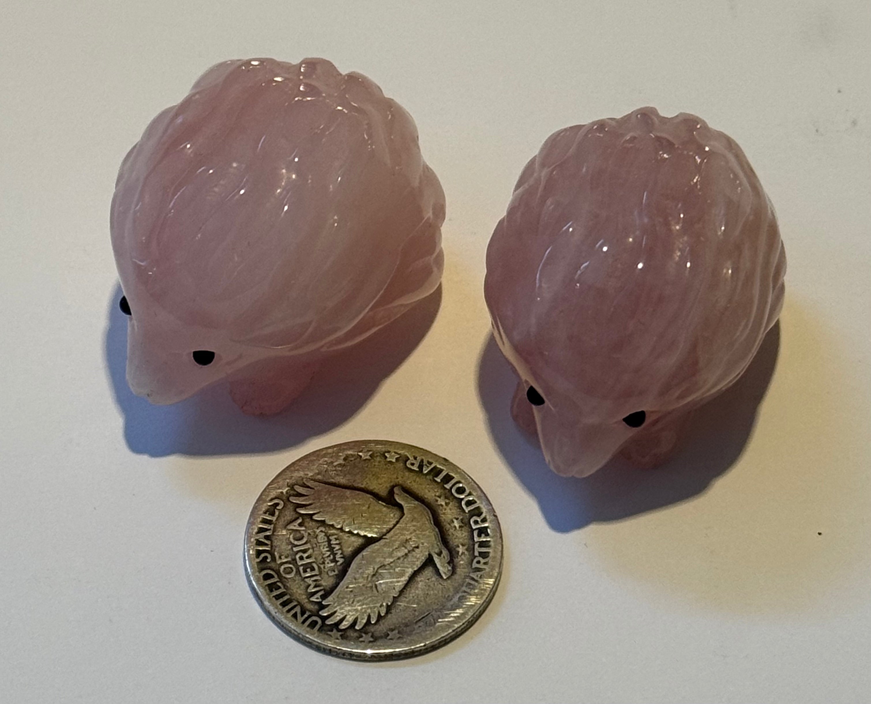 Rose Quartz Carved Hedgehog