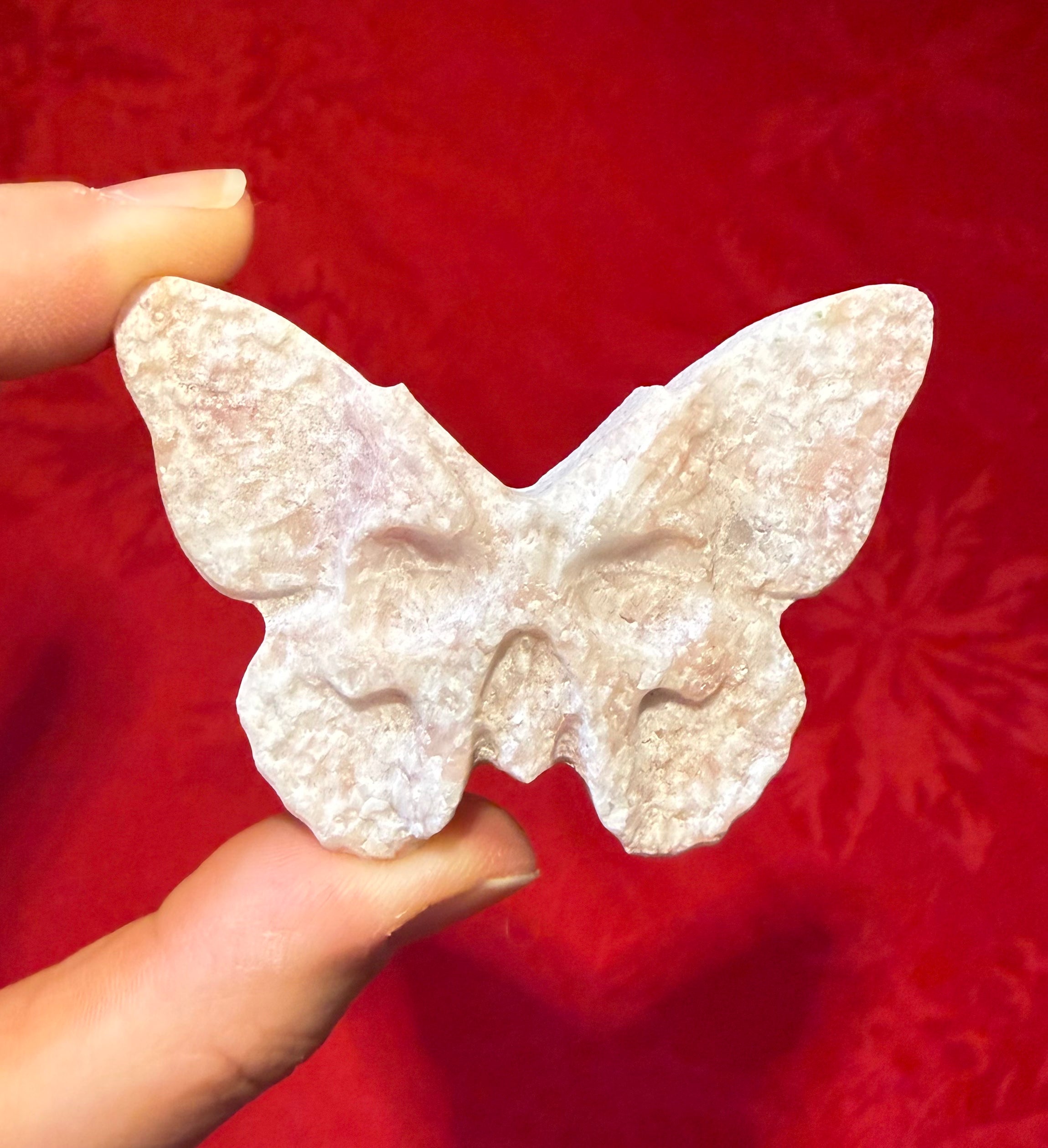 2.25” Pink Opal Skull Butterfly