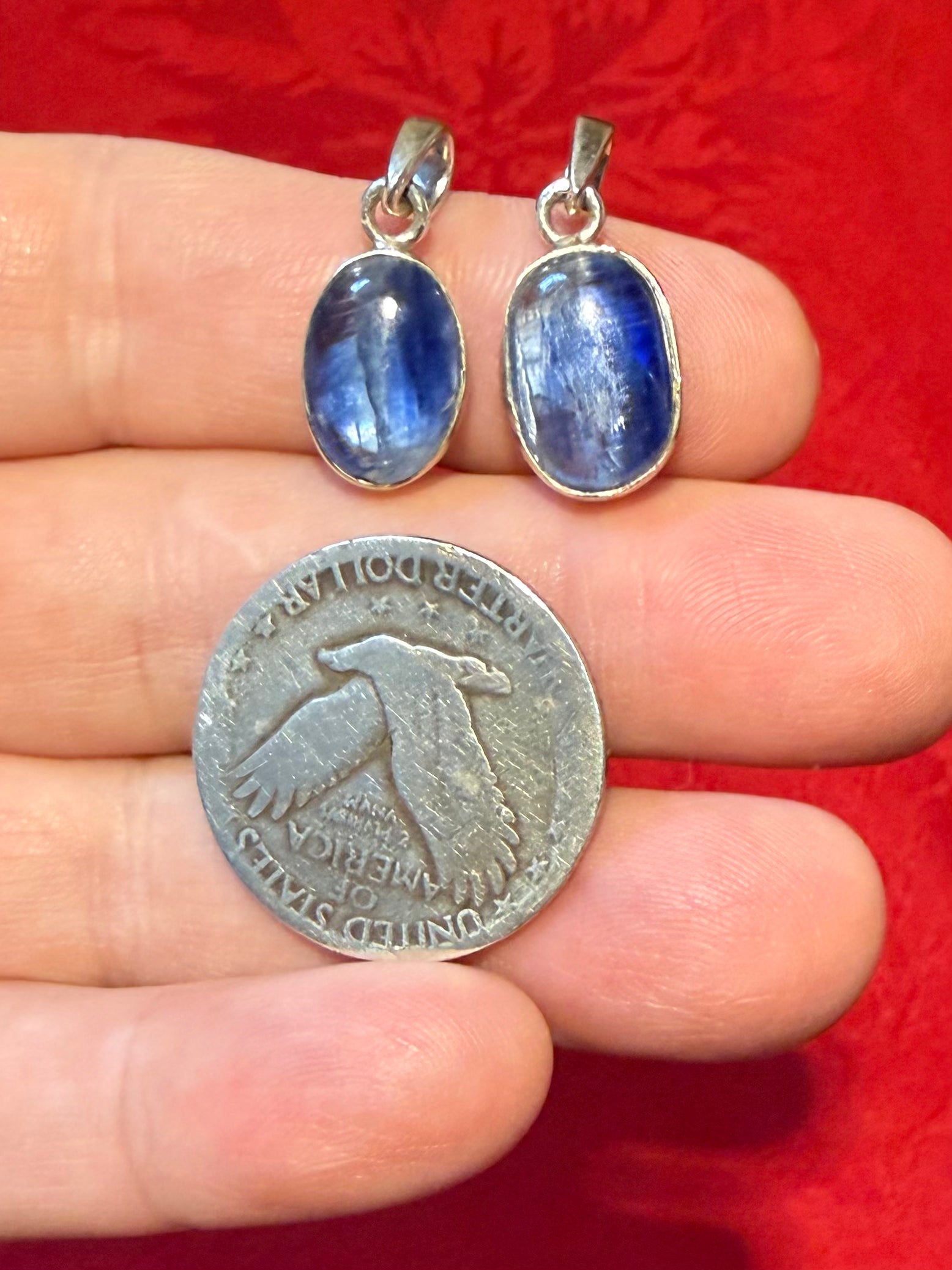 7/8” Gemmy Blue Kyanite Sterling Silver Pendant