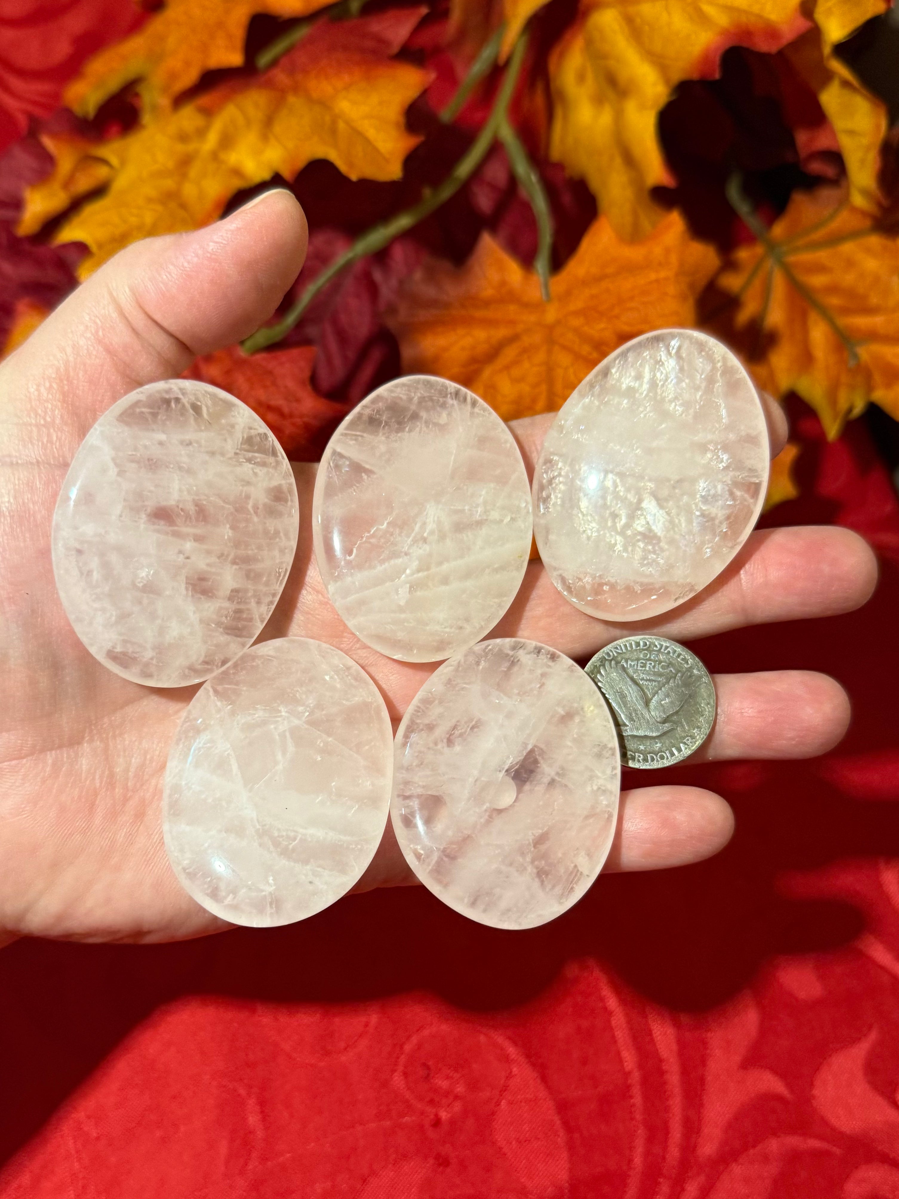 48mm Rose Quartz Polished Palm Stone