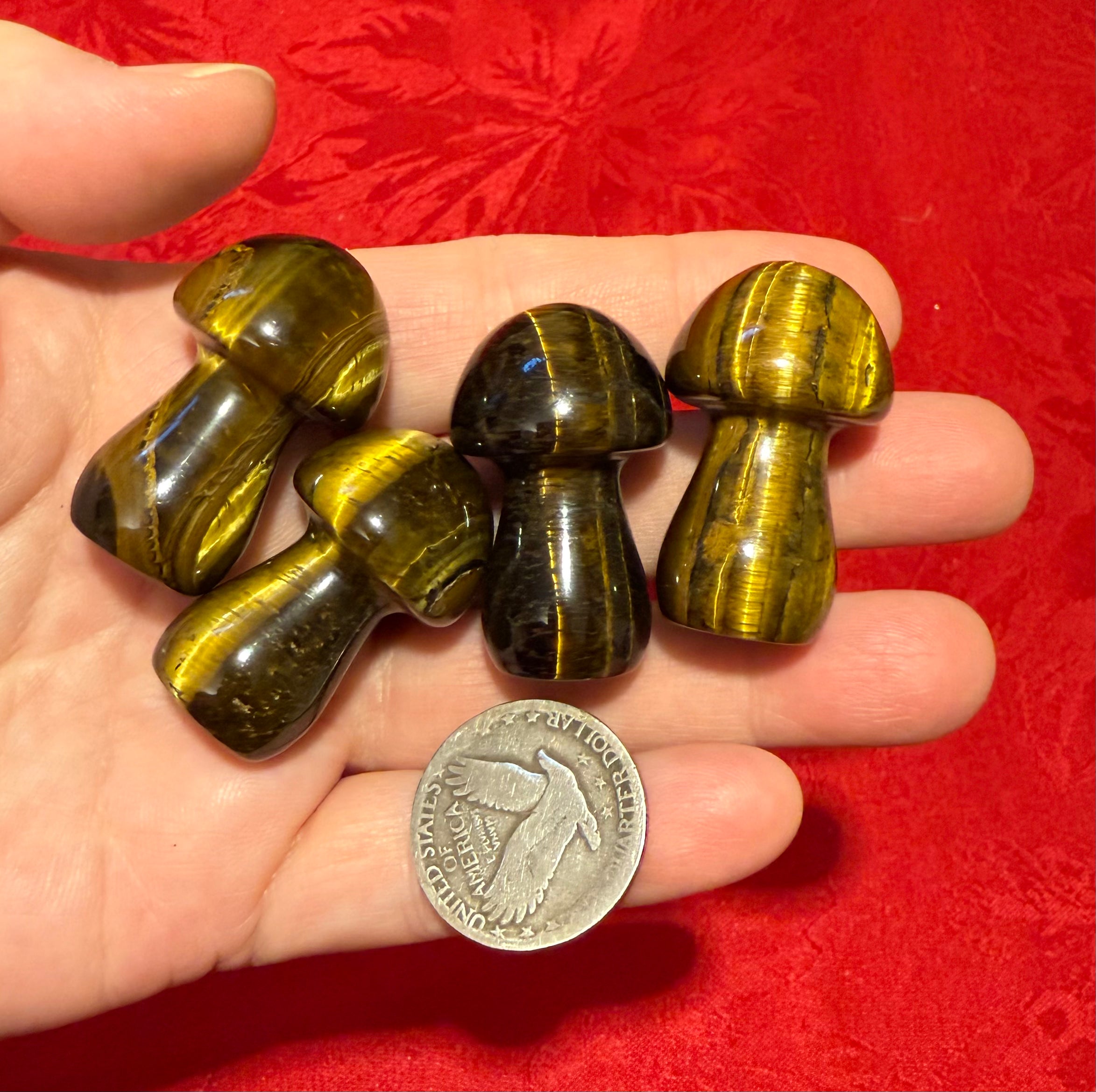 Tigerseye Carved Crystal Mushroom