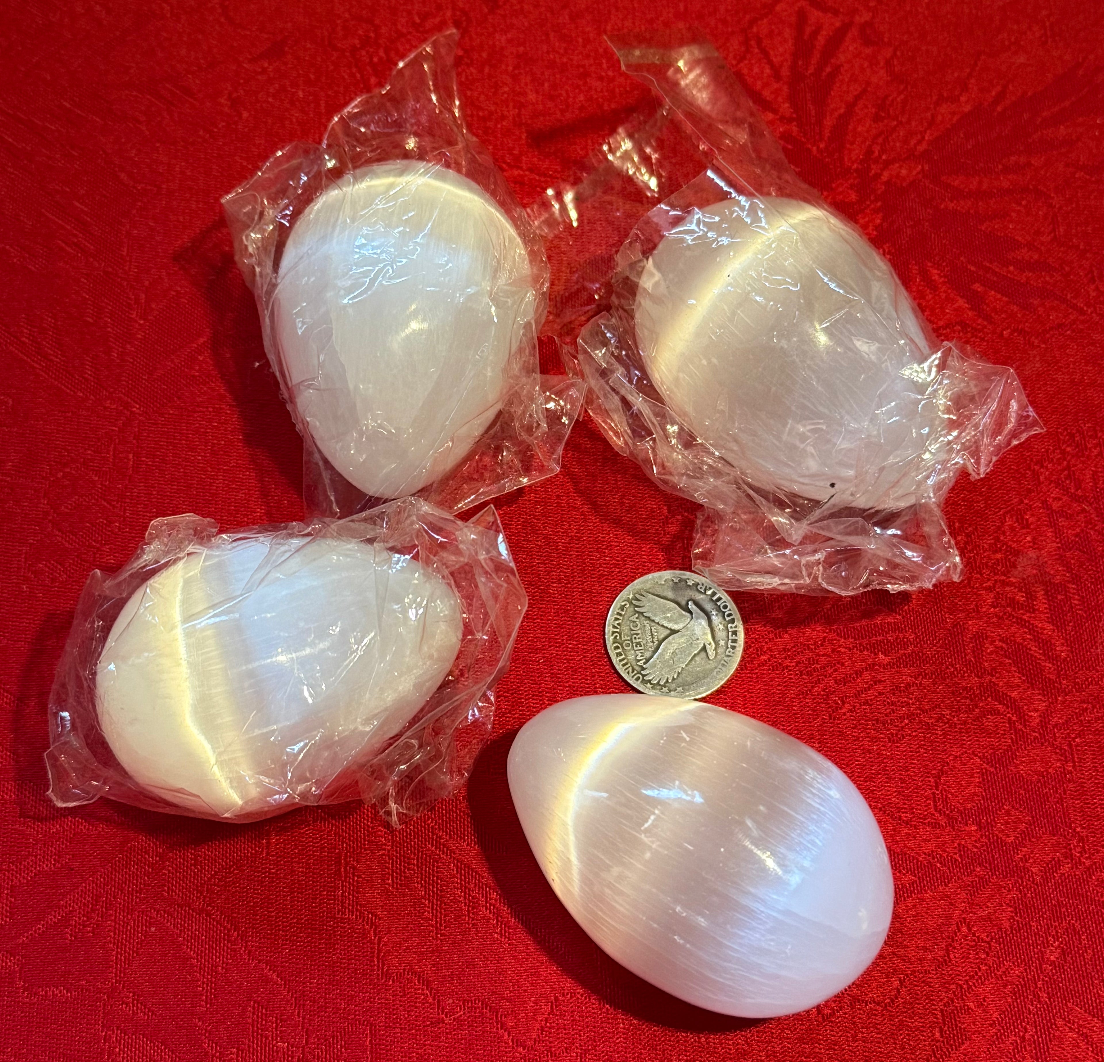 2.5” Satin Spar Selenite Egg