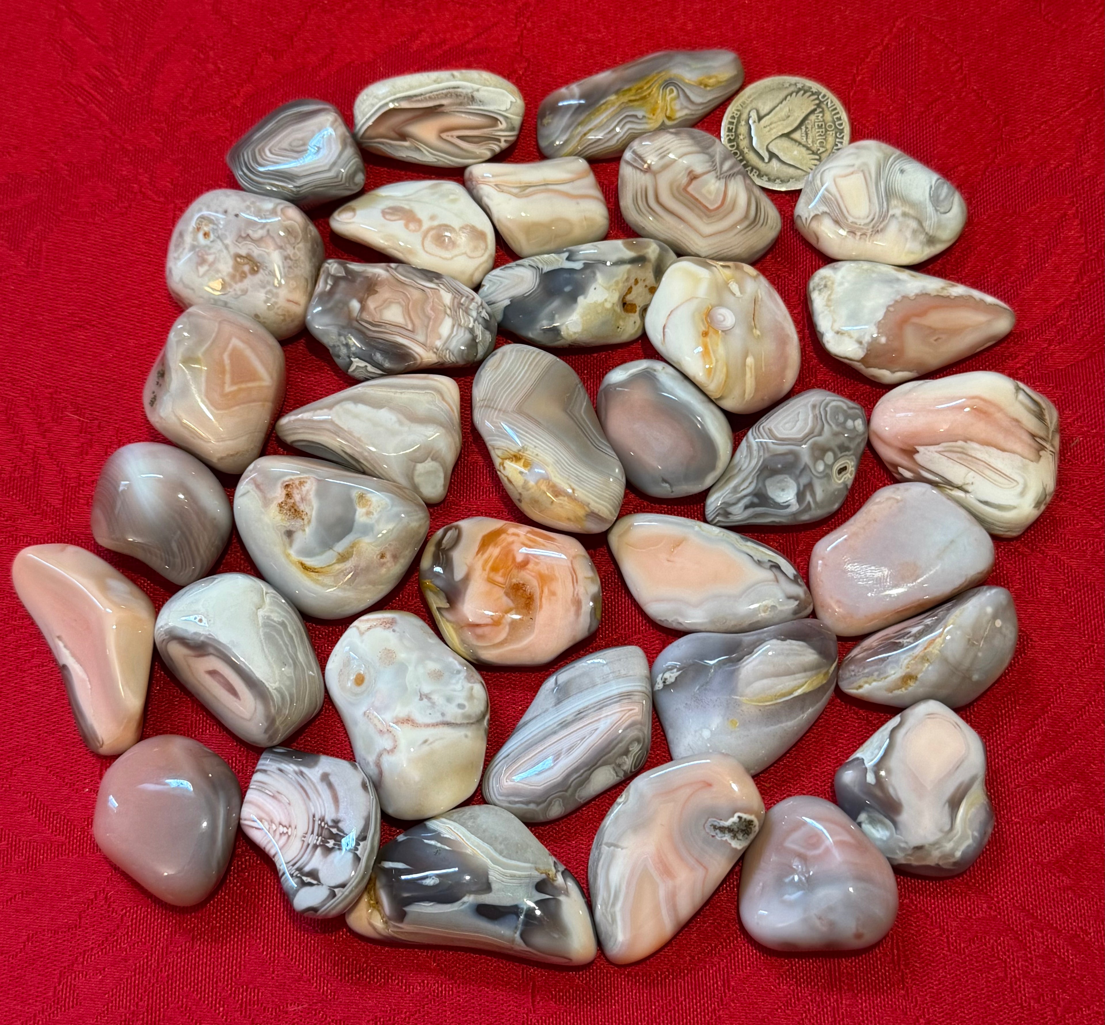 Pink Botswana Agate Tumbled Polished Stone