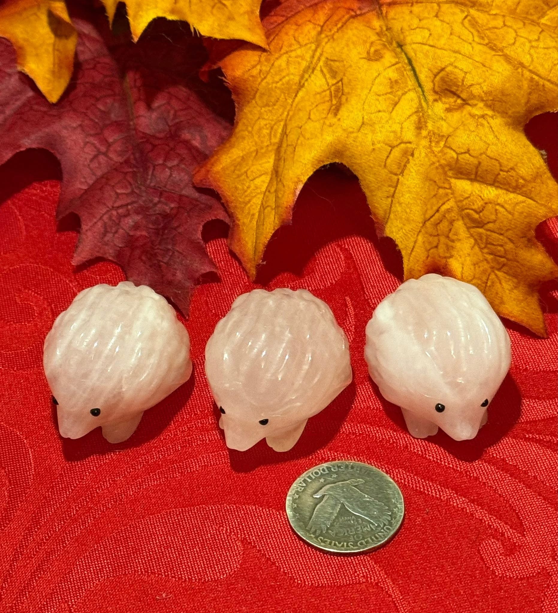 Rose Quartz Carved Hedgehog