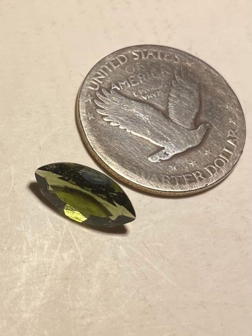 14mm Faceted Marquis Genuine Moldavite Gemstone