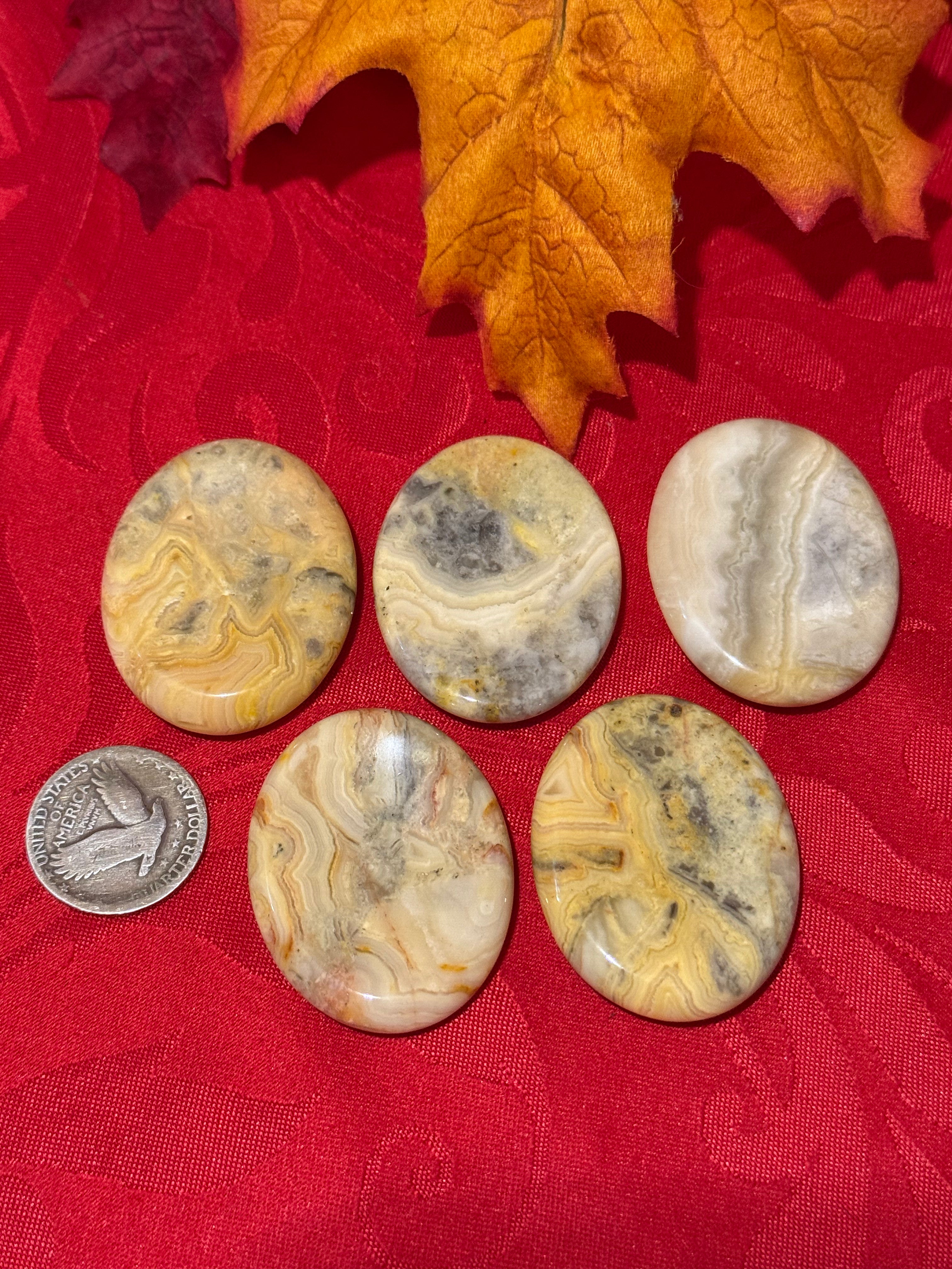 Crazy Lace Agate Crystal Worry Stone