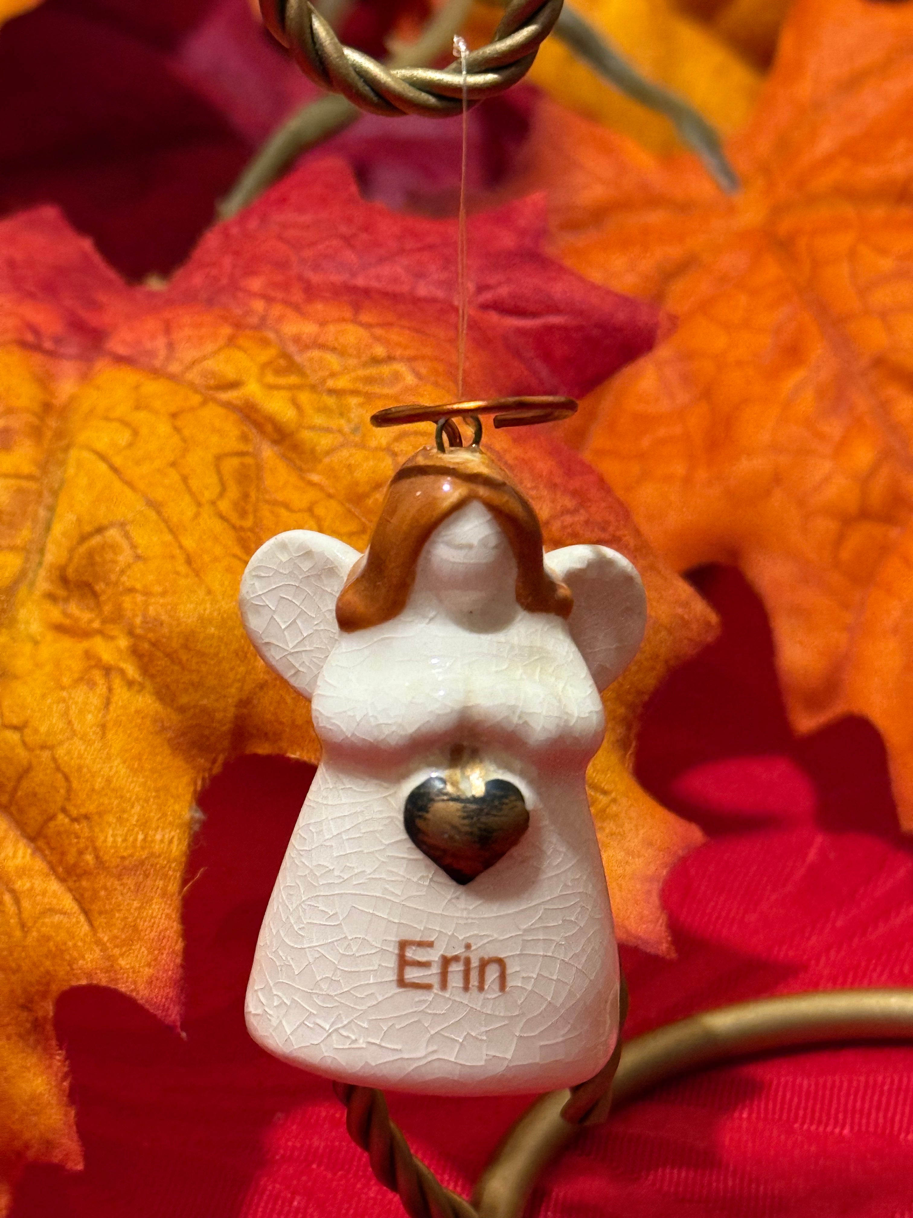 Name “Erin” Porcelain Angel Ornament