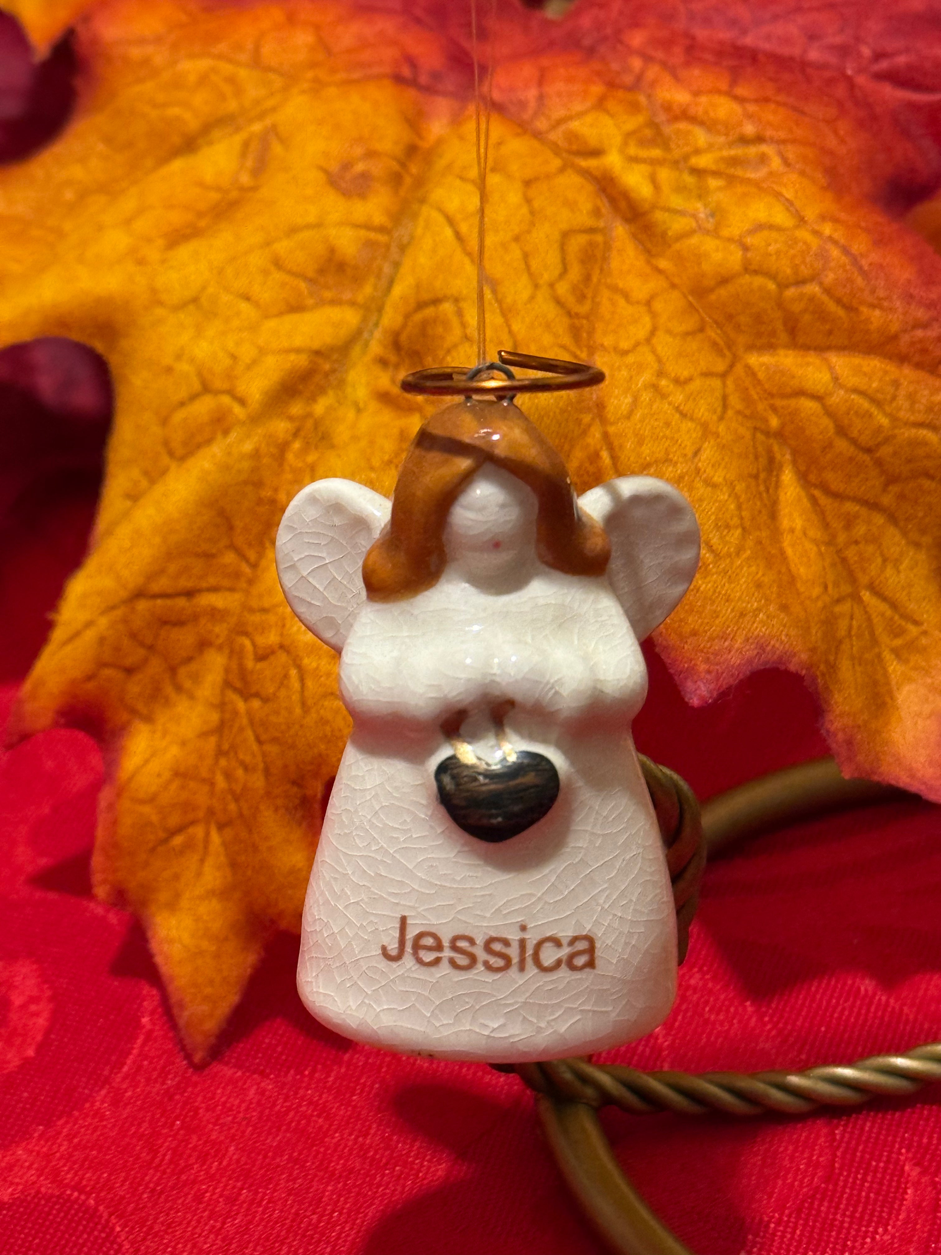 Name “Jessica” Porcelain Angel Ornament