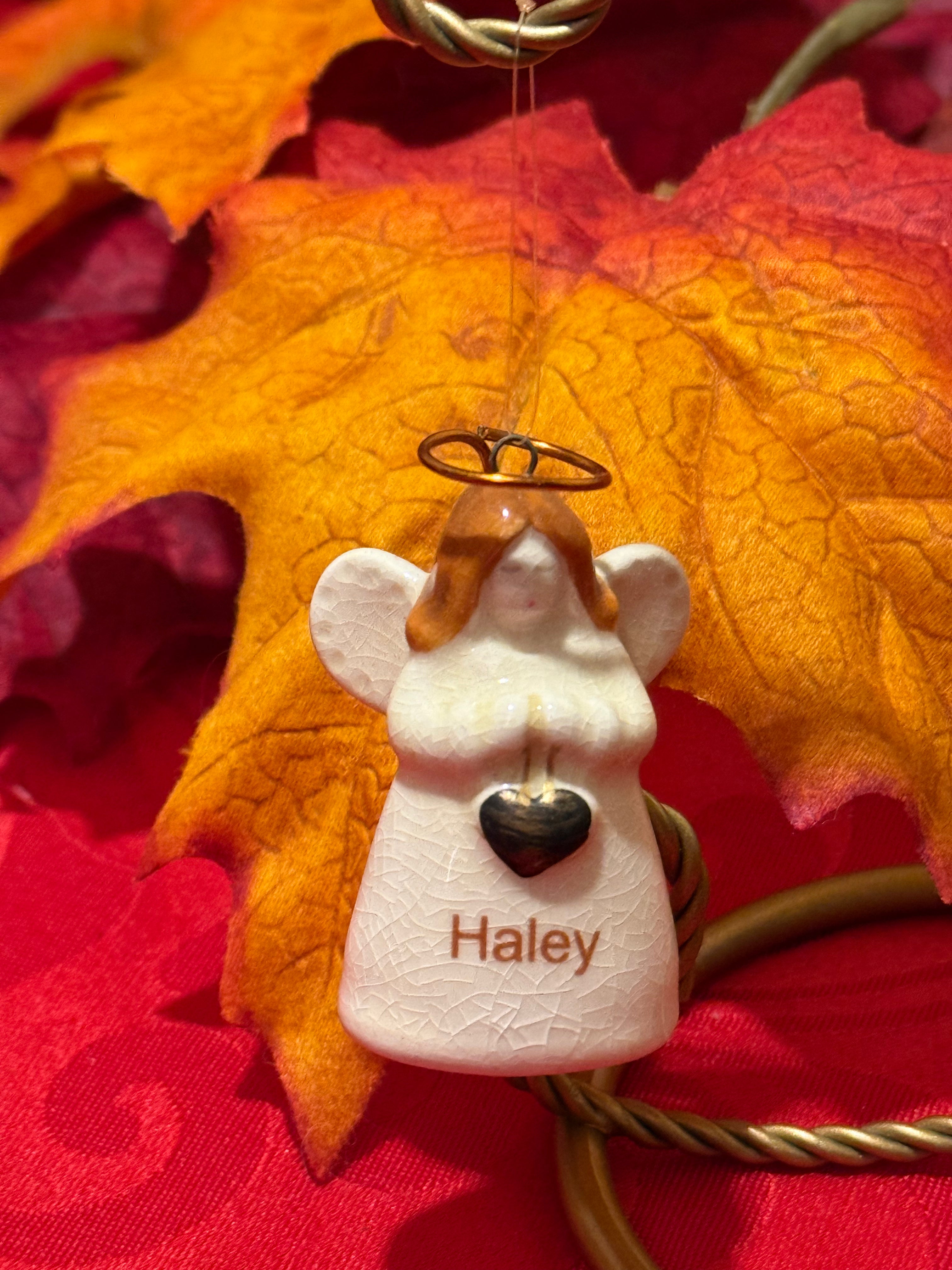Name “Haley” Porcelain Angel Ornament