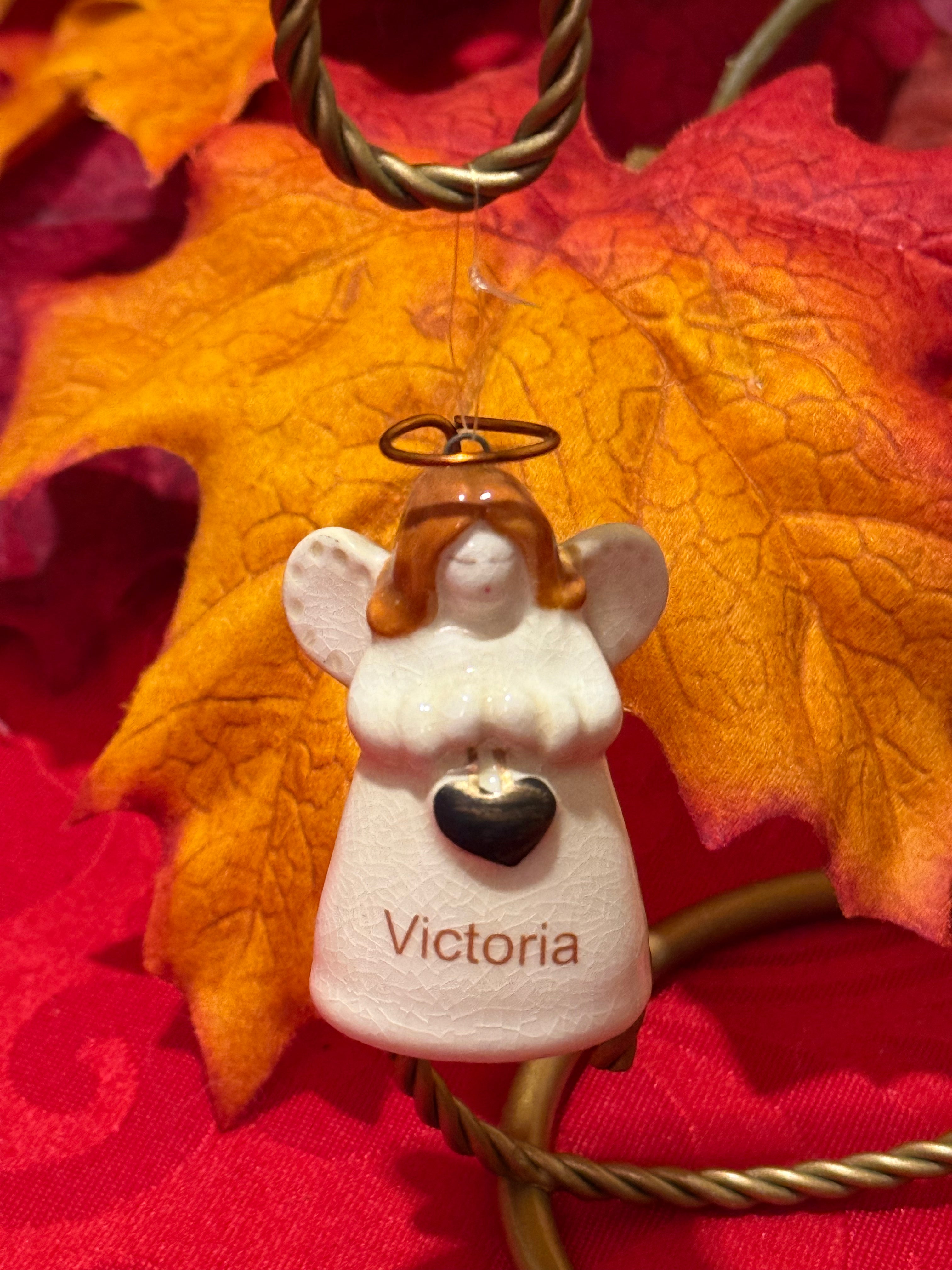 Name “Victoria” Porcelain Angel Ornament